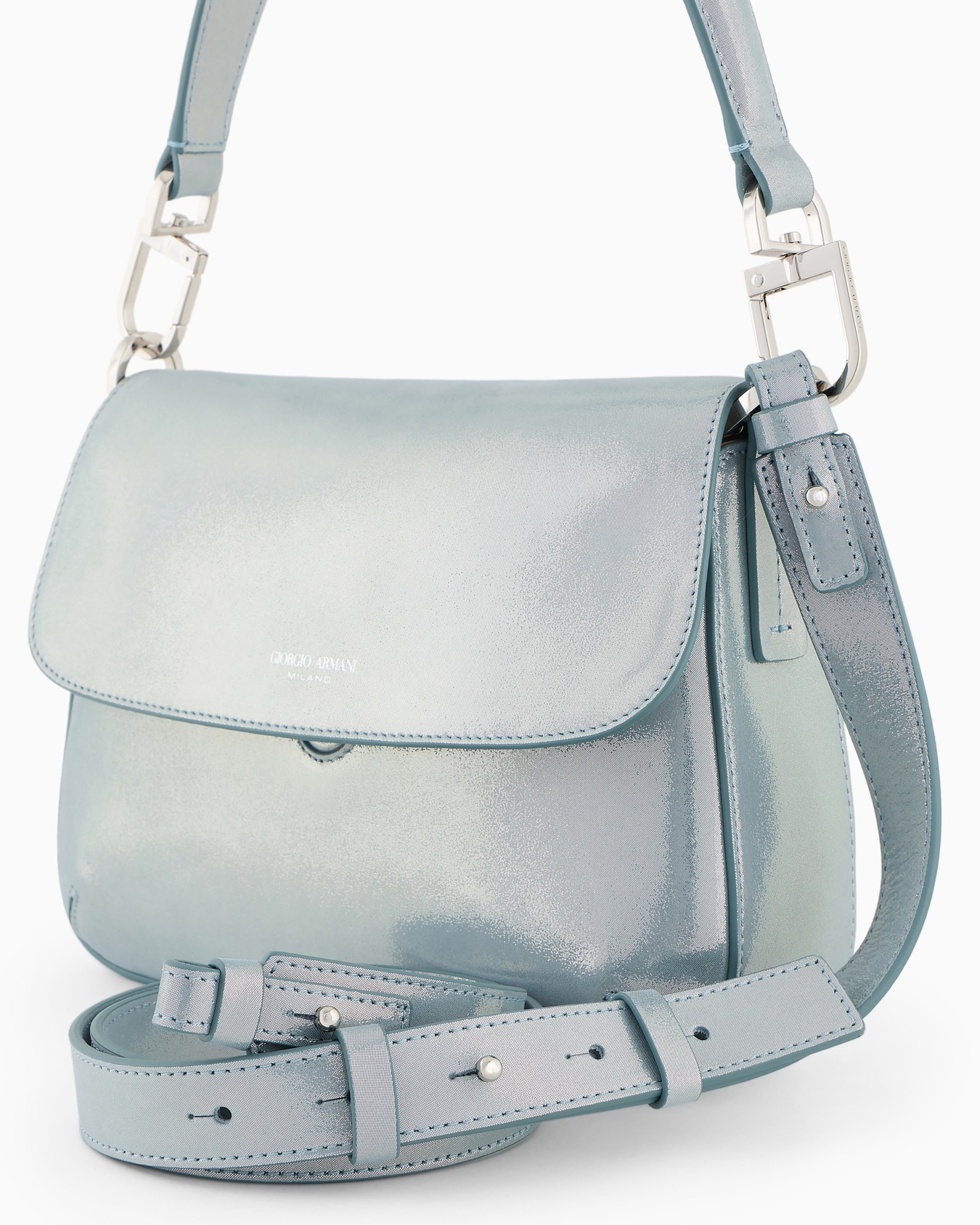 La Prima Soft small baguette bag in shiny nubuck Slide 4