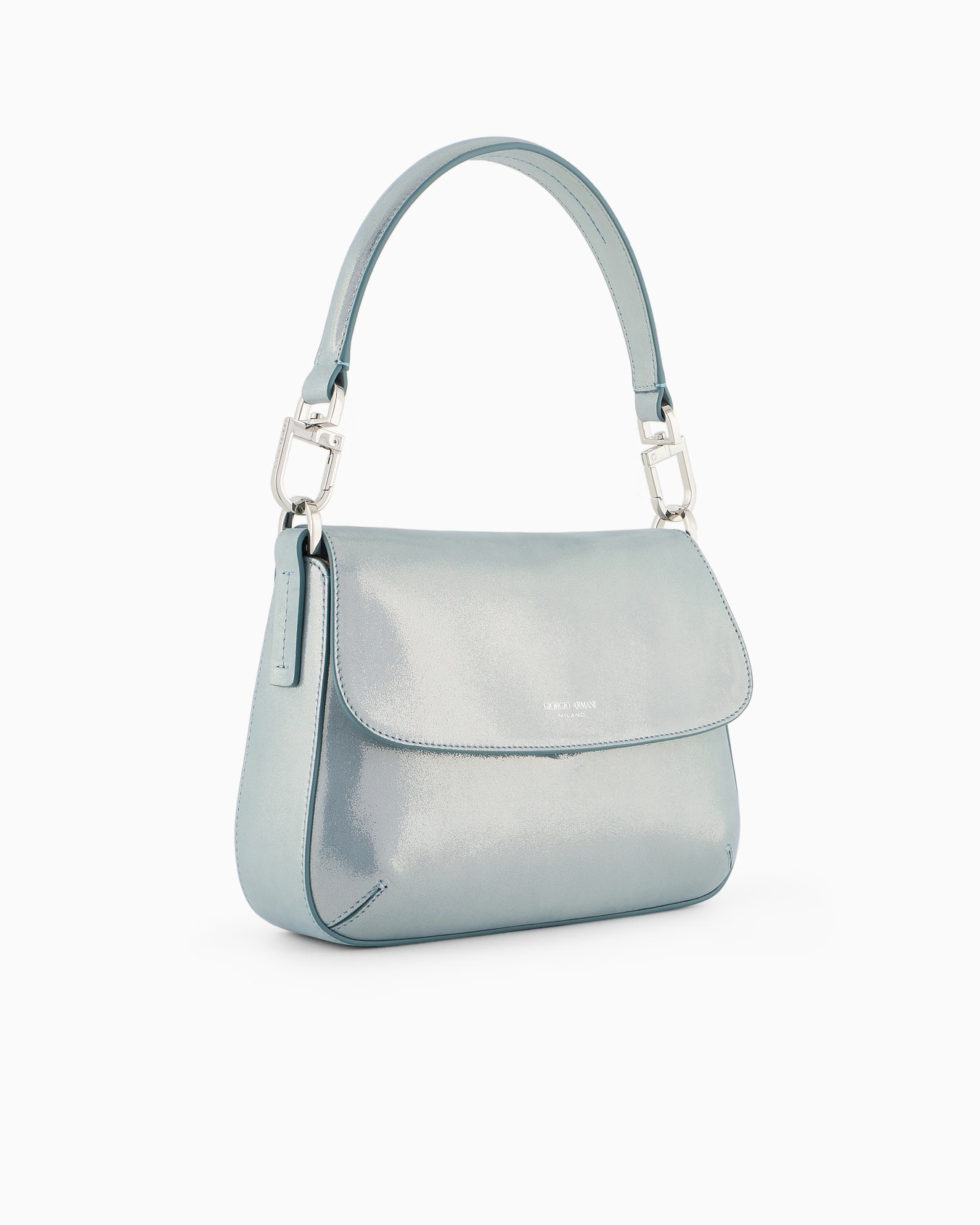 La Prima Soft small baguette bag in shiny nubuck Slide 1