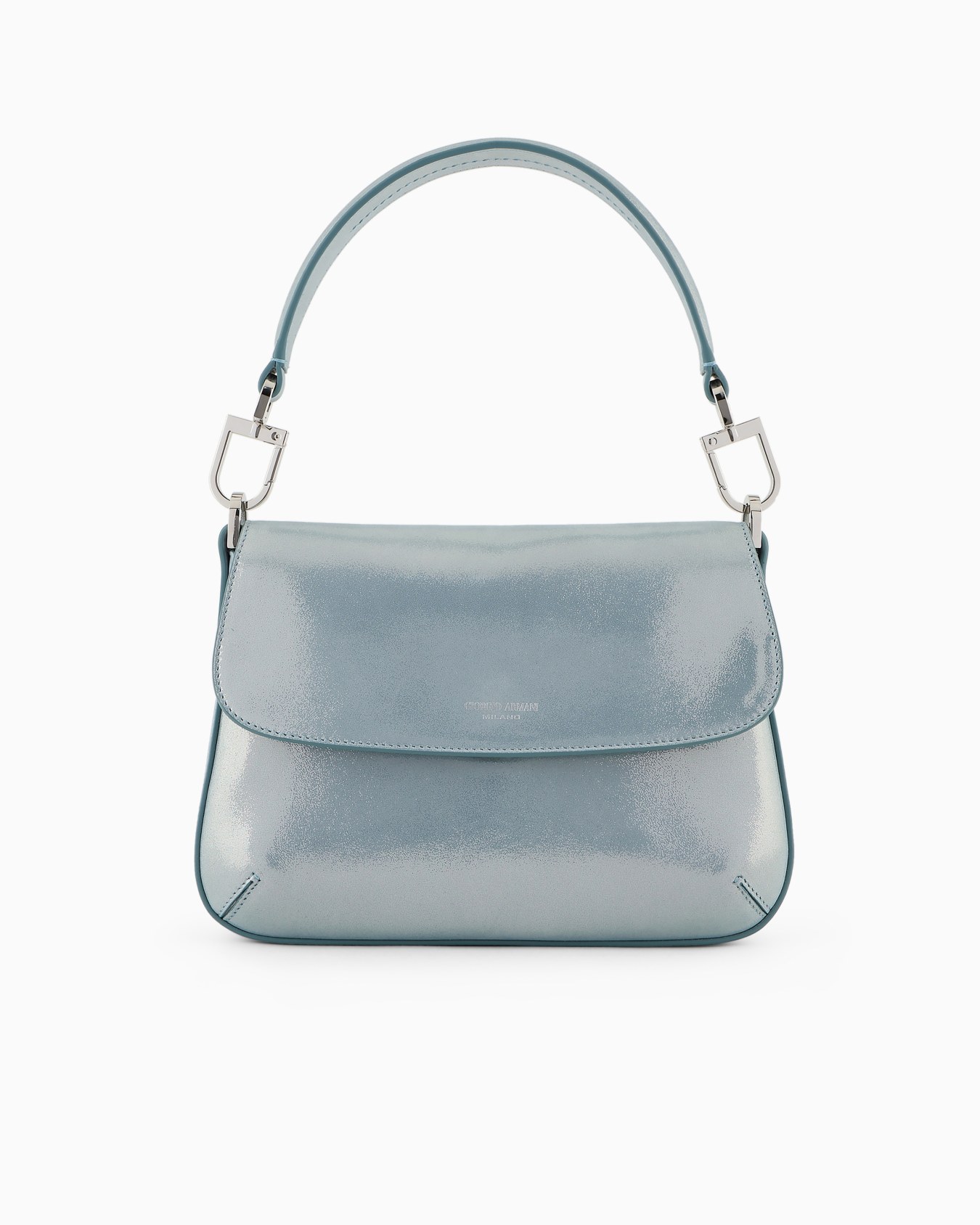 La Prima Soft small baguette bag in shiny nubuck Slide 0