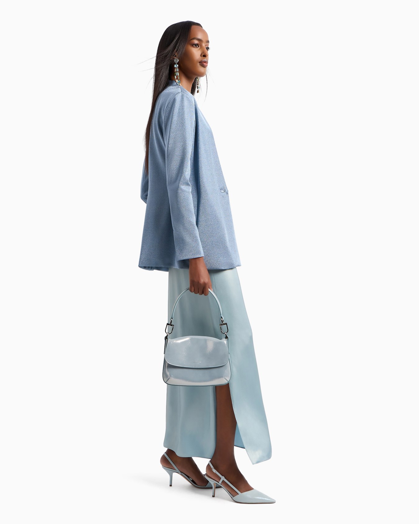 La Prima Soft small baguette bag in shiny nubuck Slide 5