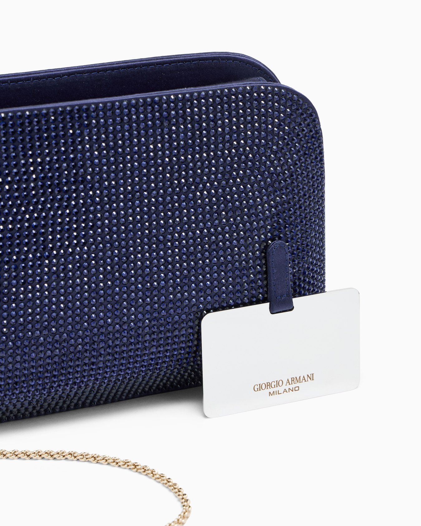 La Prima satin and rhinestone clutch bag Slide 5