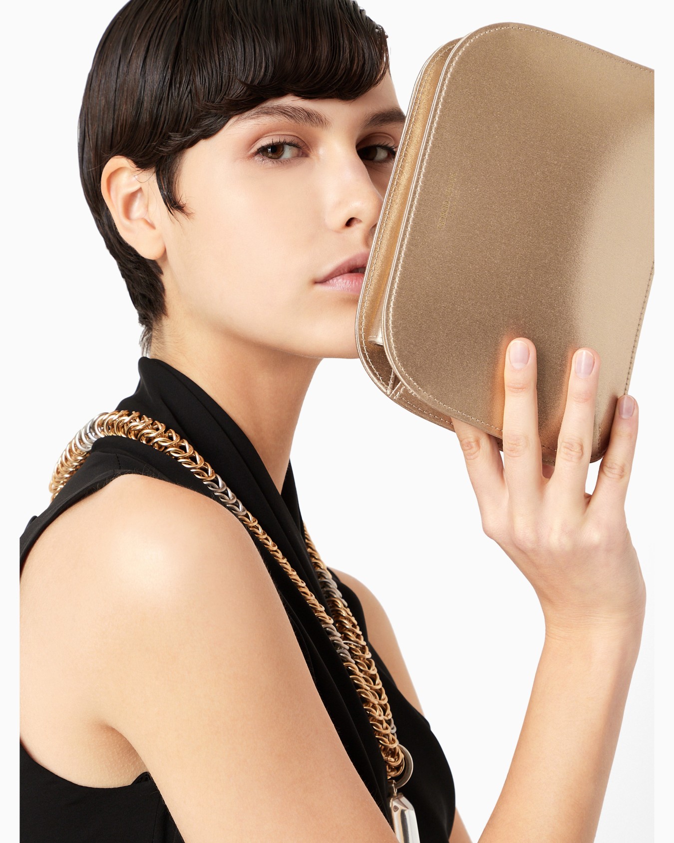 Pochette la Prima en satin lamé Diapositive 5
