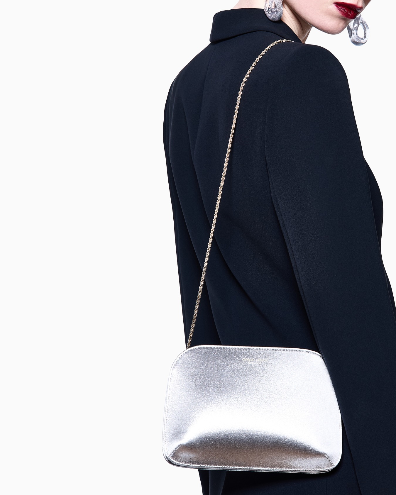 Lamé-satin la Prima clutch bag Slide 6