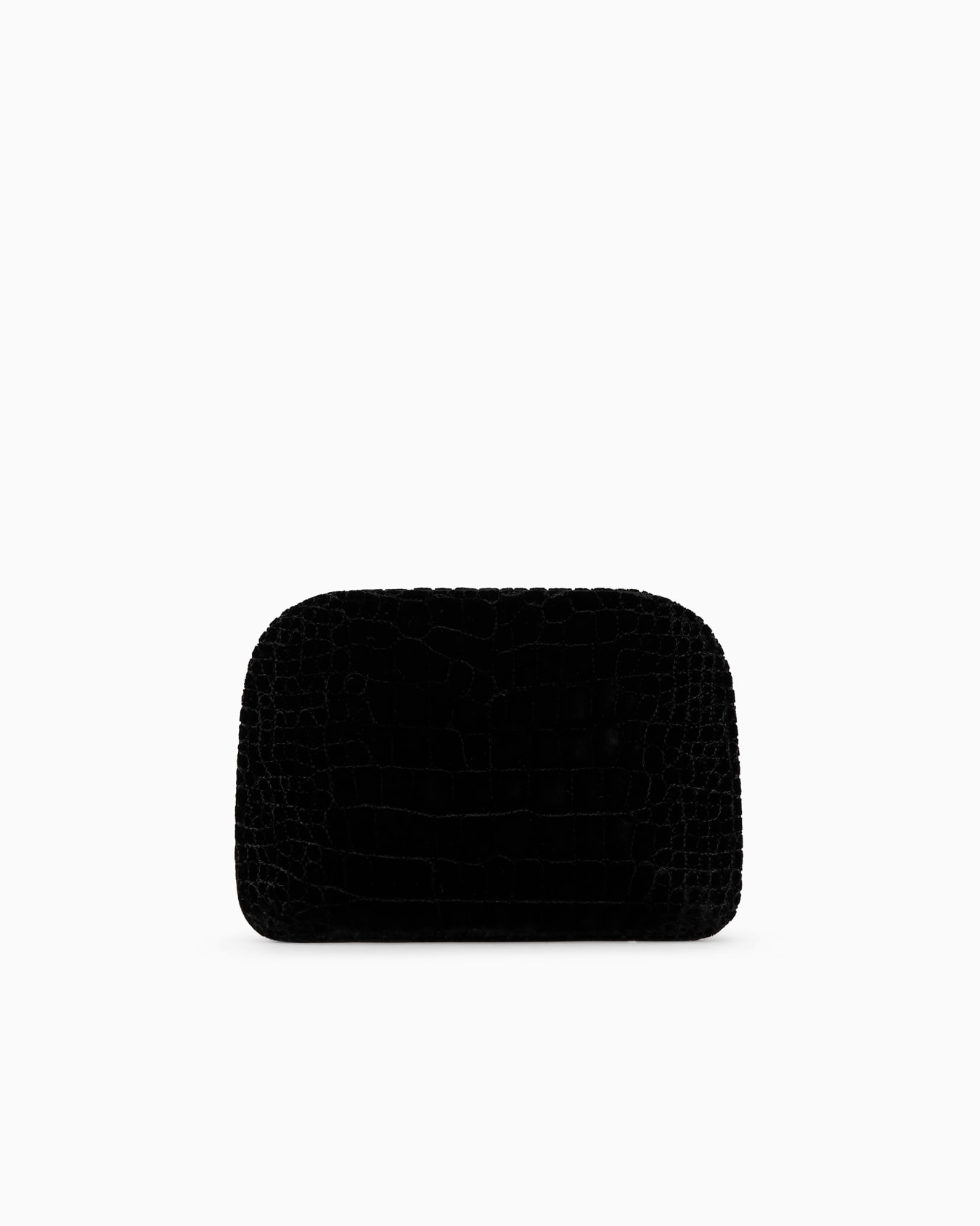La Prima clutch bag in crocodile-effect quilted velvet Slide 2