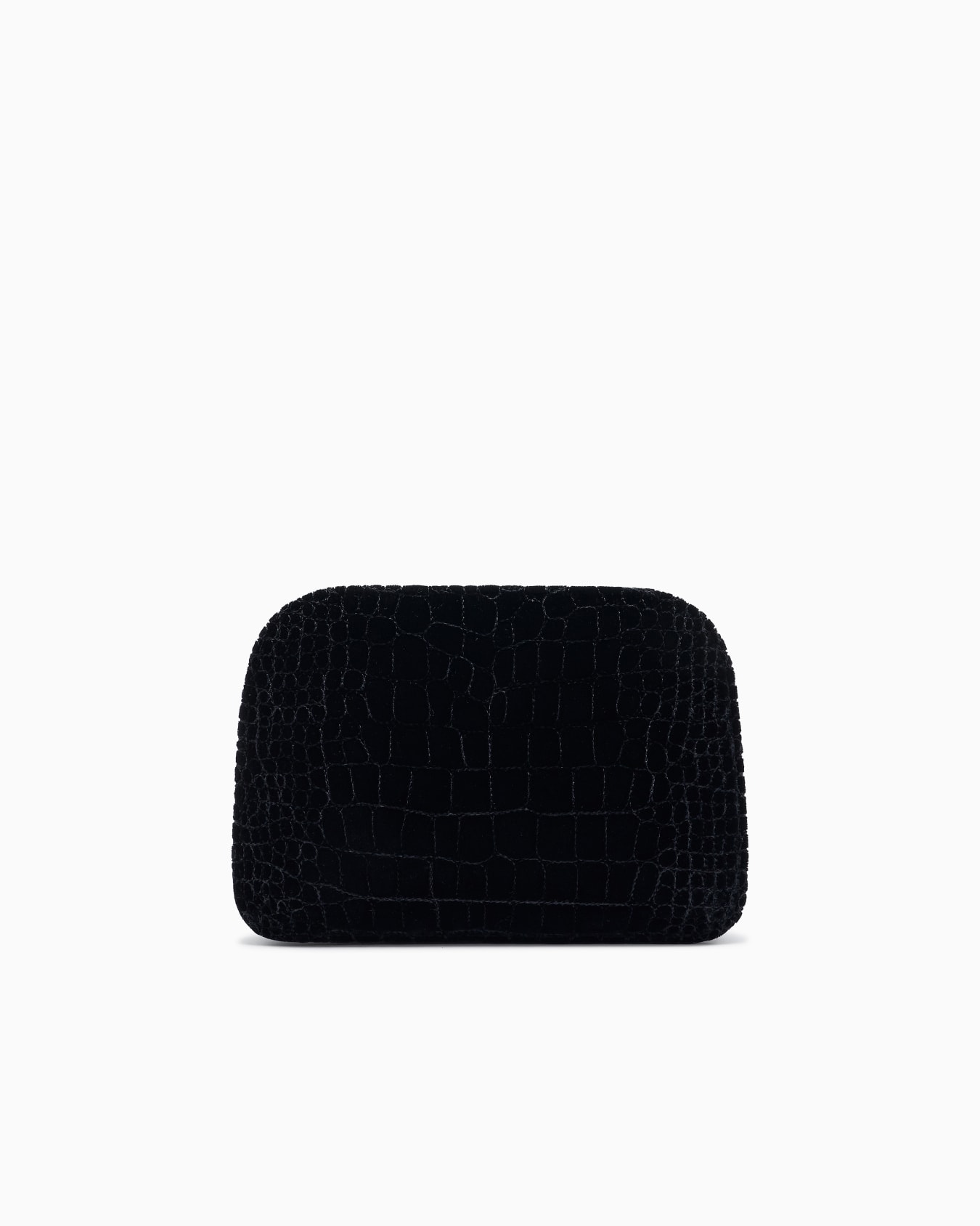 La Prima clutch bag in crocodile-effect quilted velvet Slide 2