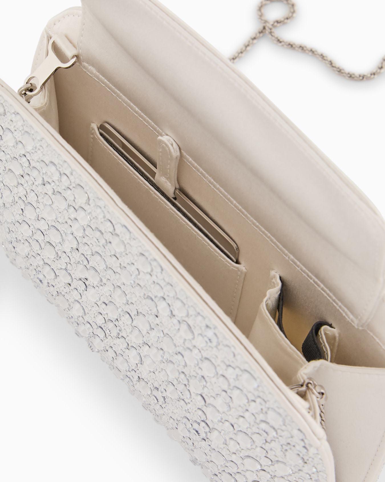 La Prima satin and rhinestone clutch bag Slide 3