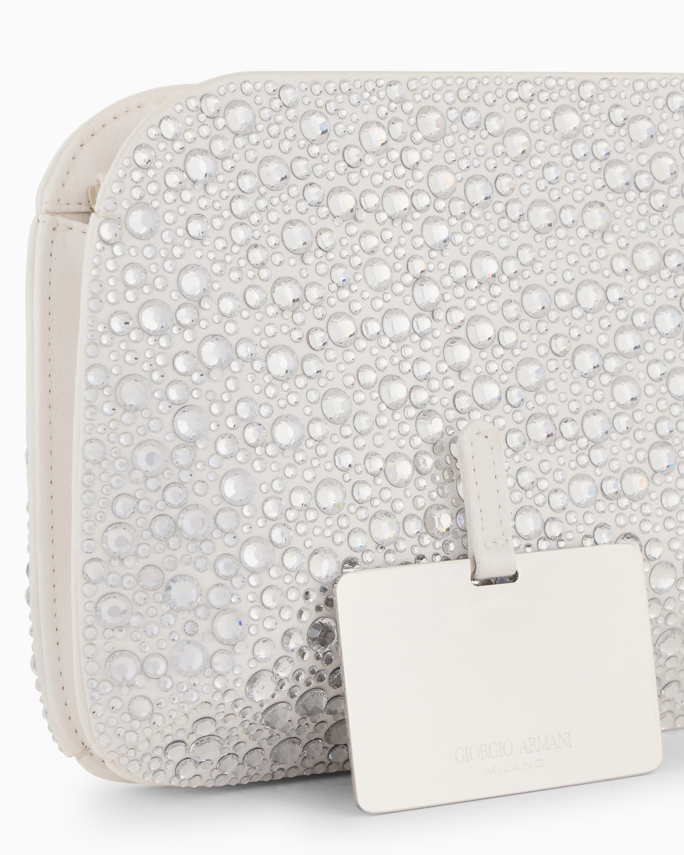 La Prima satin and rhinestone clutch bag Slide 5