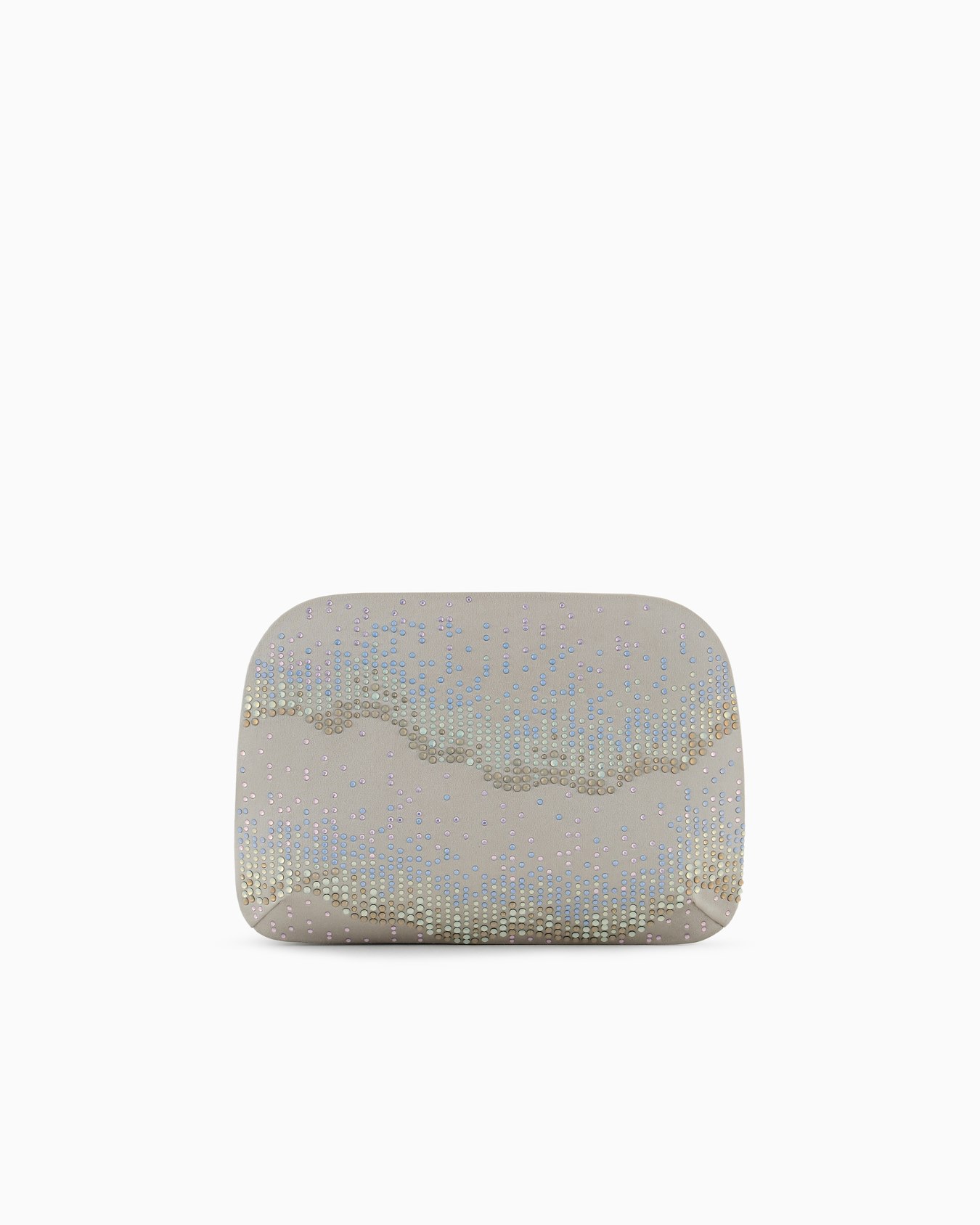 La Prima satin and rhinestone clutch bag with wave motif Slide 2