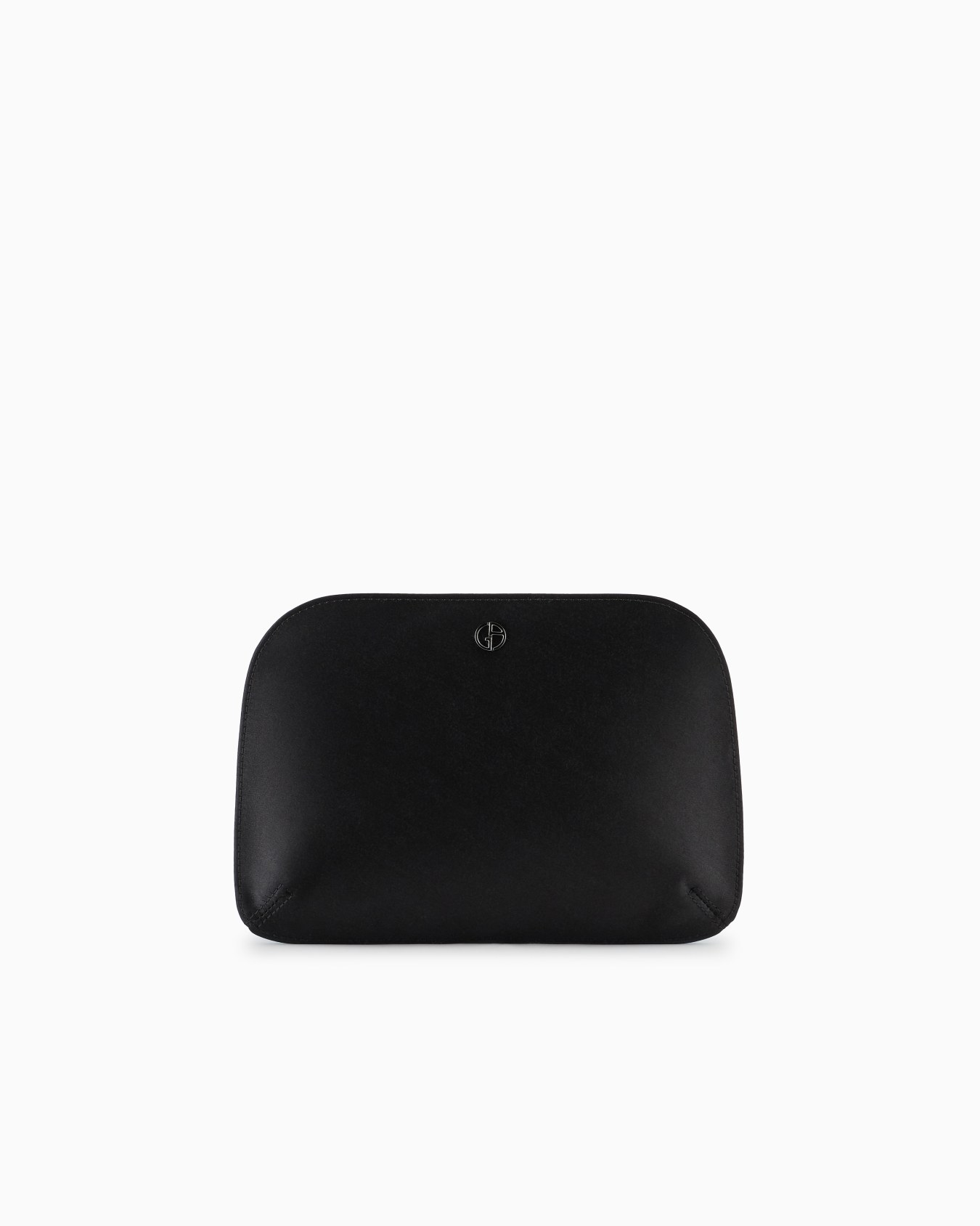 La Prima satin clutch bag with applied flowers Slide 2