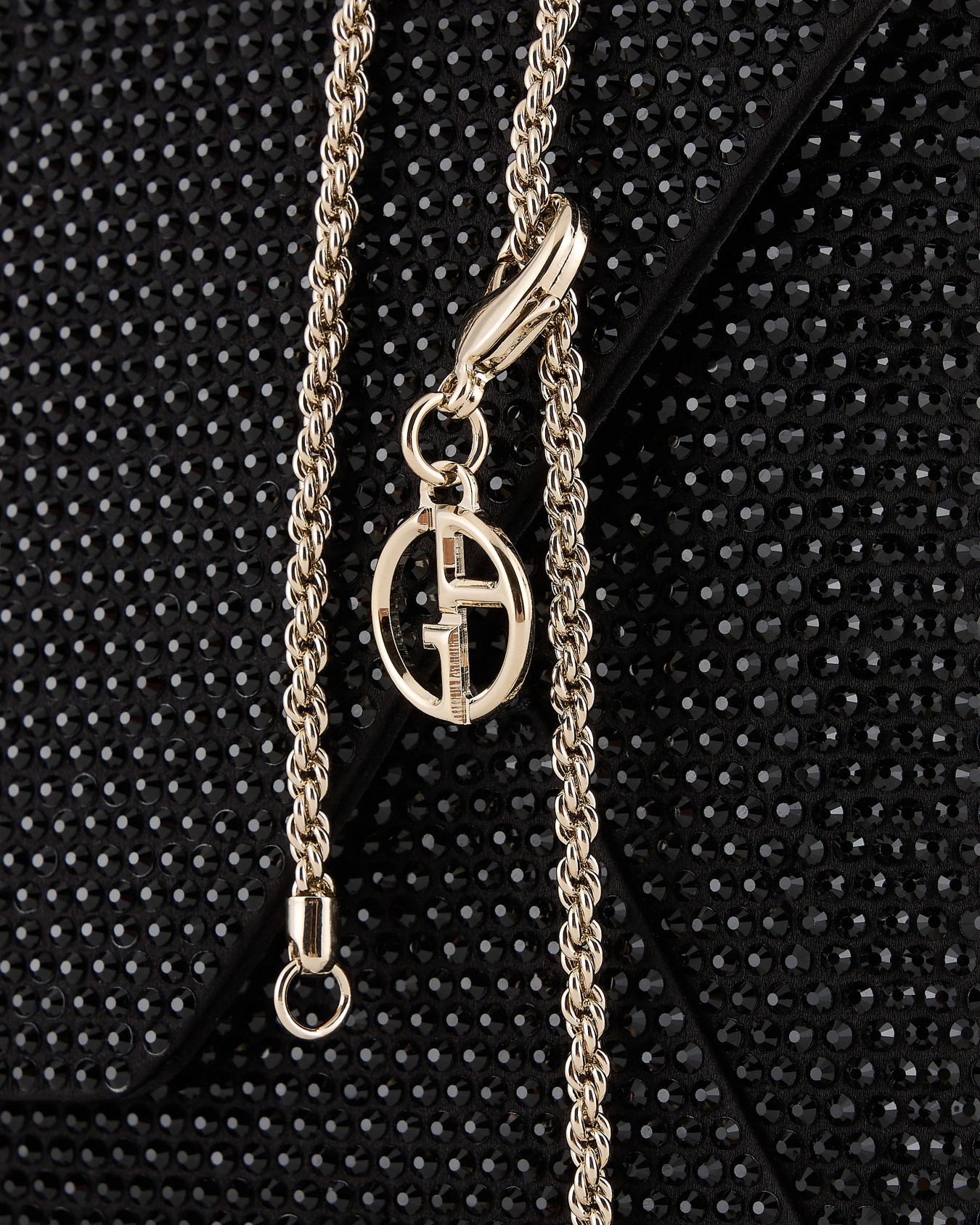 Small satin and rhinestone clutch bag Slide 4