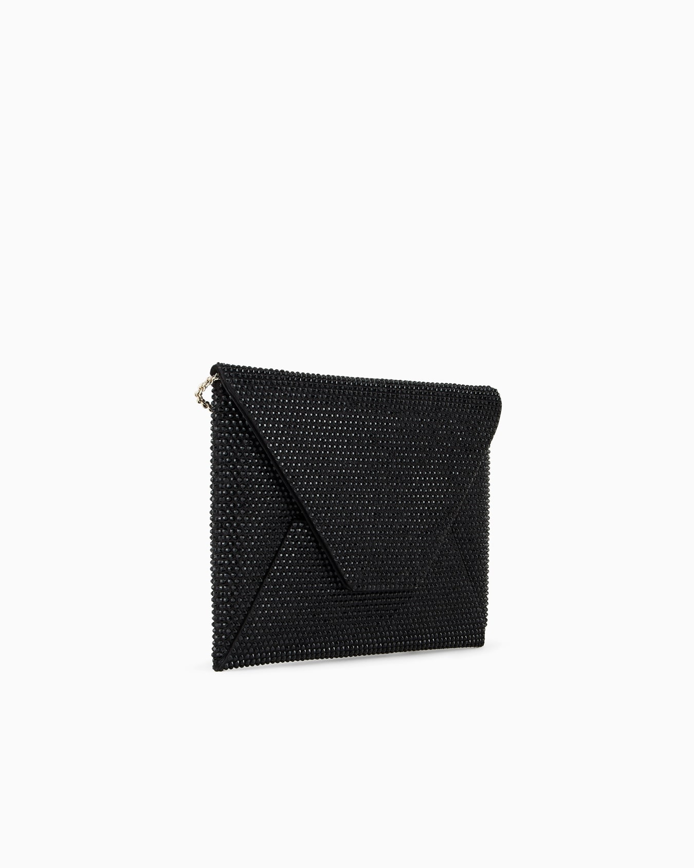 Clutch piccola in raso e strass Slide 1