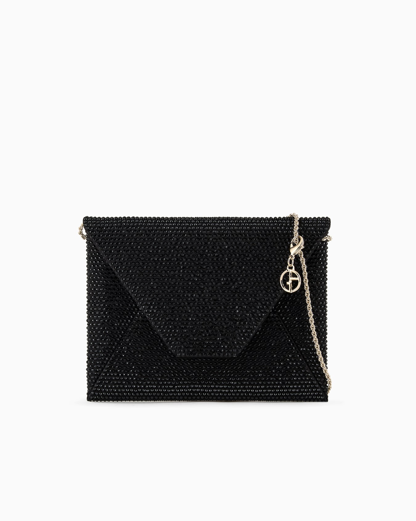 Clutch piccola in raso e strass Slide 0