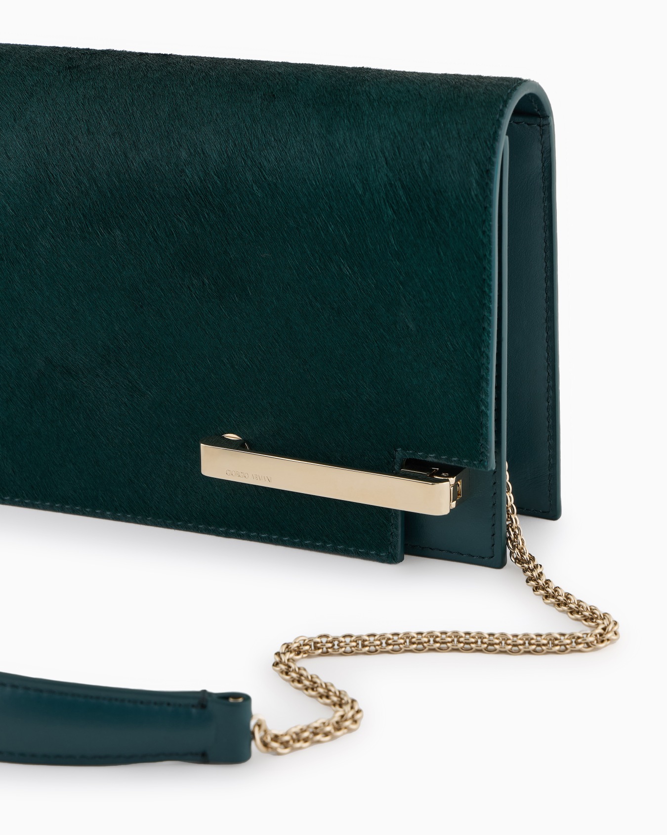 Ponyskin-look leather clutch bag Slide 4