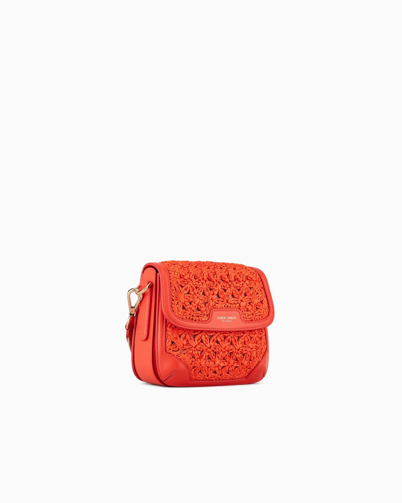 La Prima shoulder bag in plaited raffia and leather Slide 1