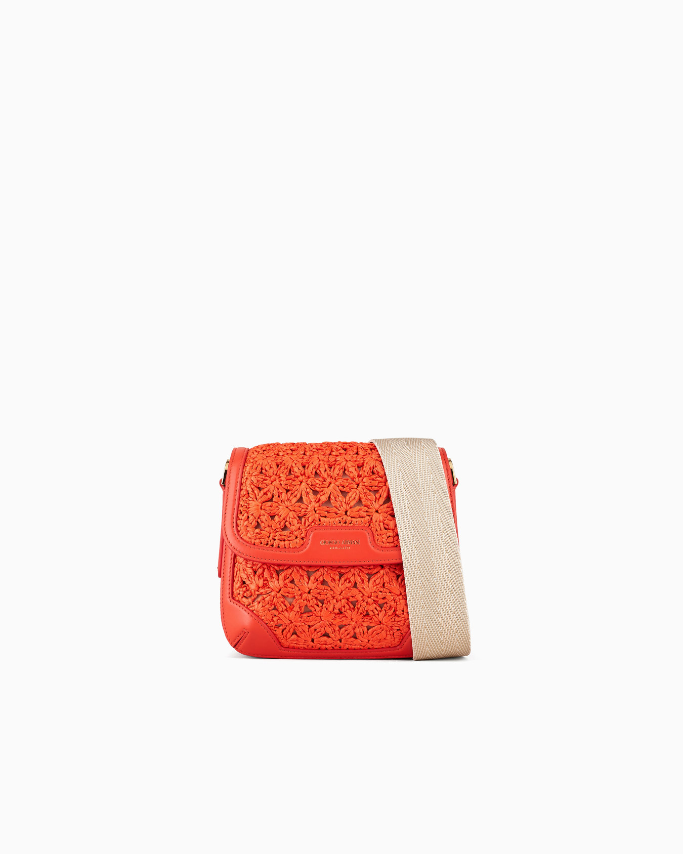 La Prima shoulder bag in plaited raffia and leather Slide 0