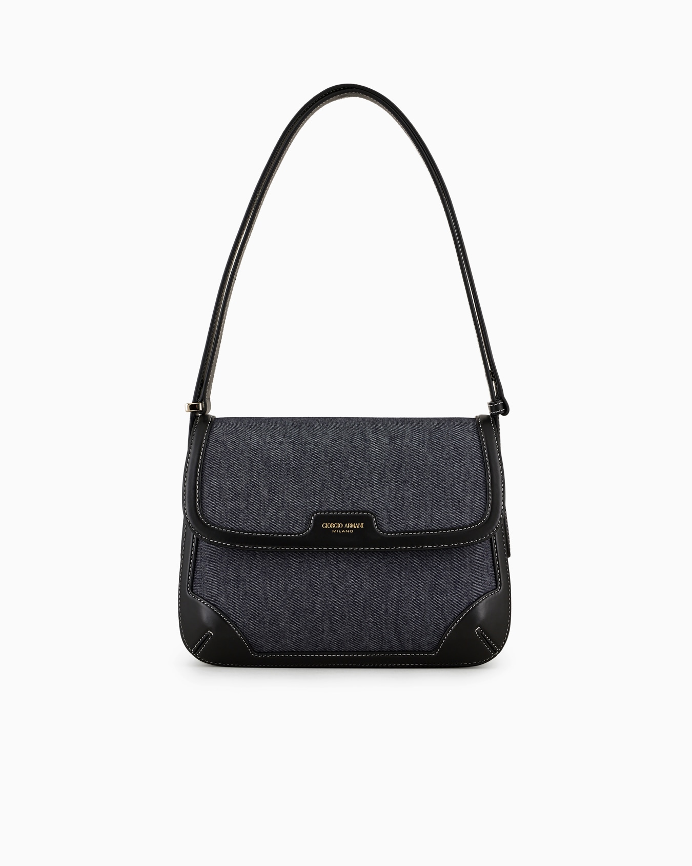 스몰 패브릭 및 가죽 La Prima 숄더 백 슬라이드 0