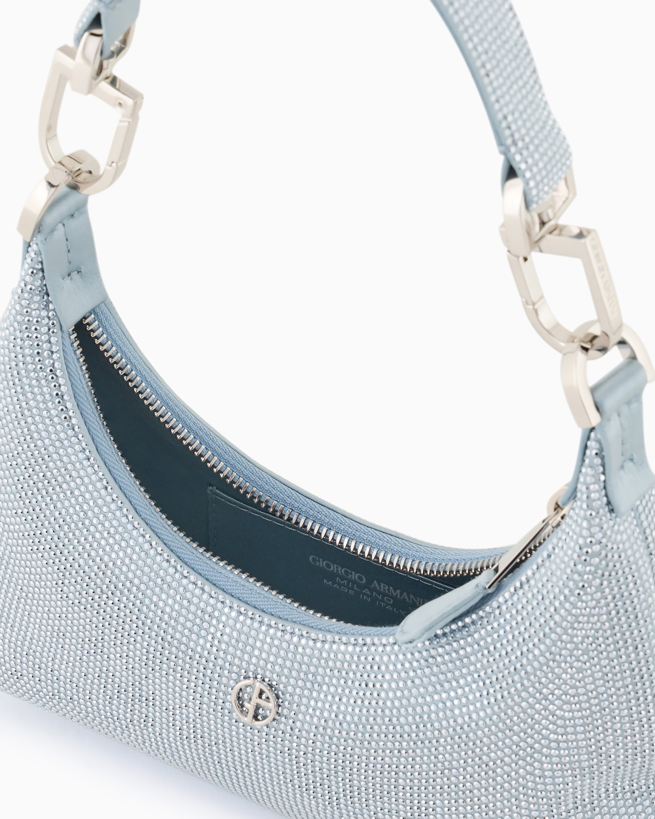 La Prima satin and rhinestone mini hobo bag Slide 3