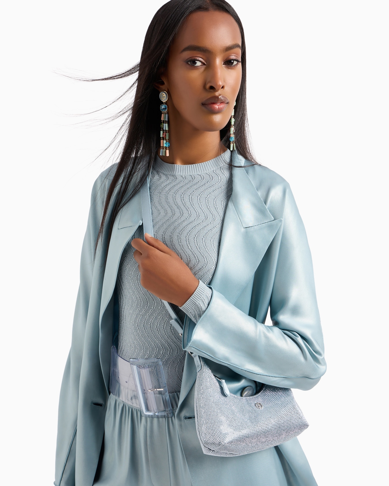 La Prima satin and rhinestone mini hobo bag Slide 6