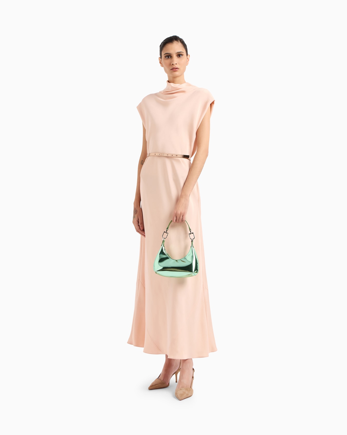Lamé-leather la Prima mini hobo bag Slide 5