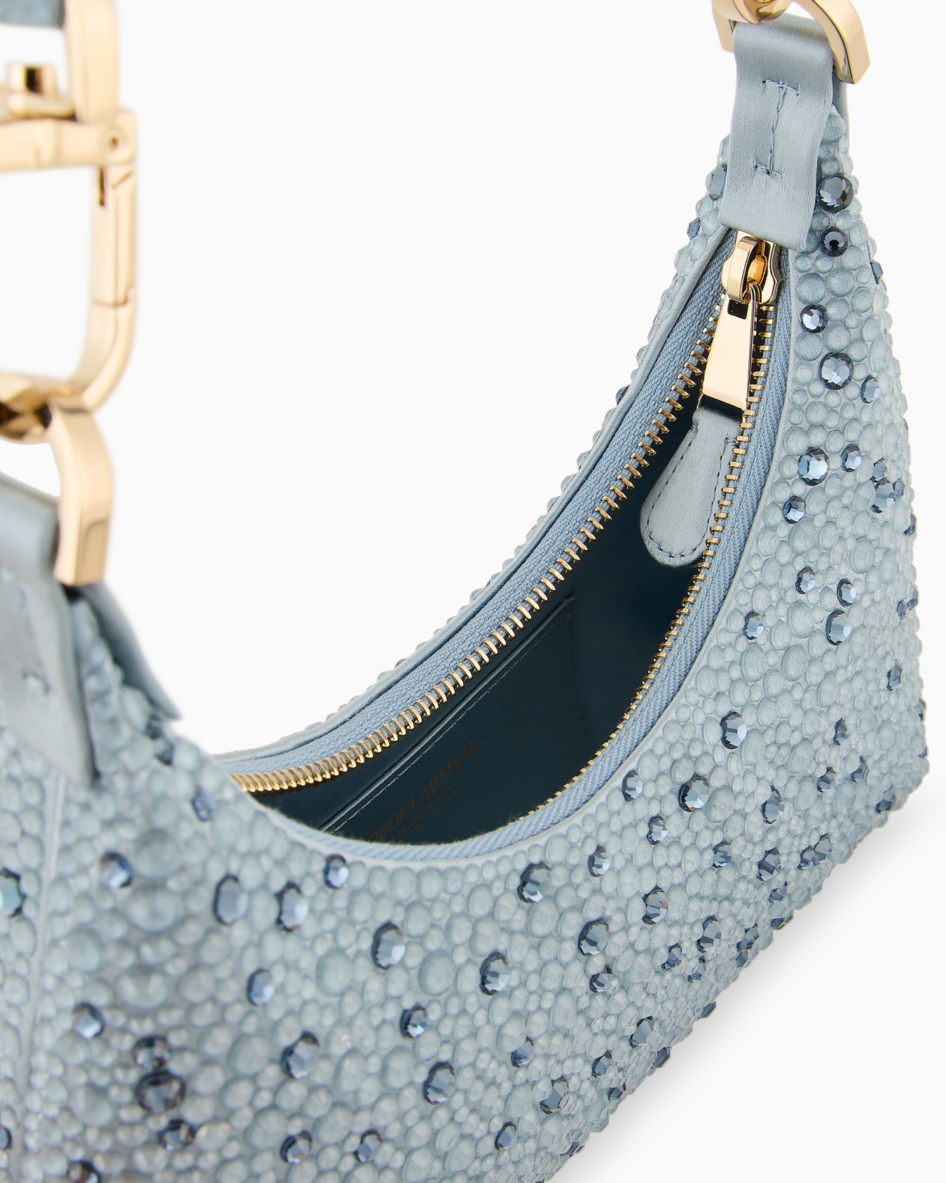 La Prima satin and rhinestone mini hobo bag Slide 3