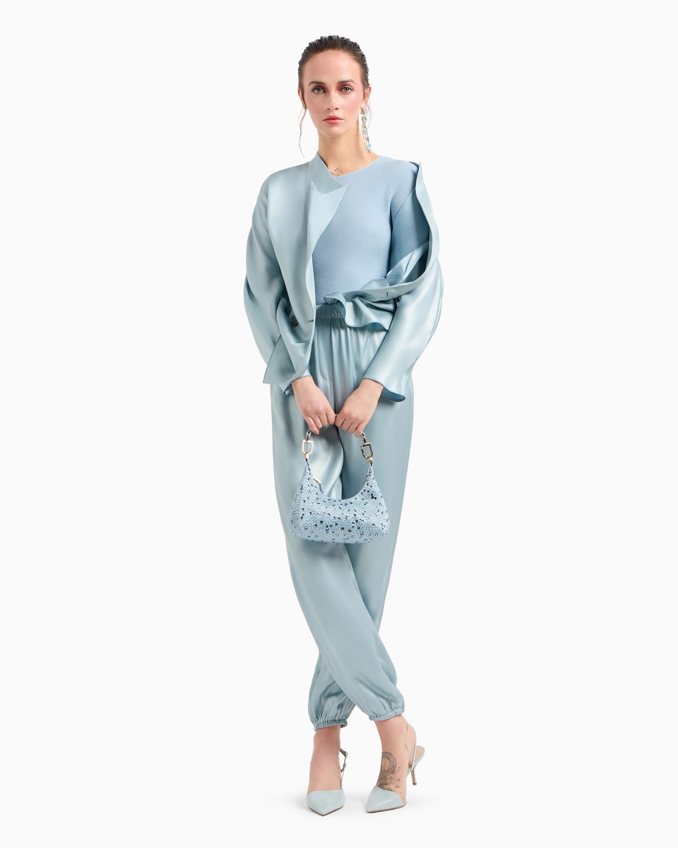 La Prima satin and rhinestone mini hobo bag Slide 5