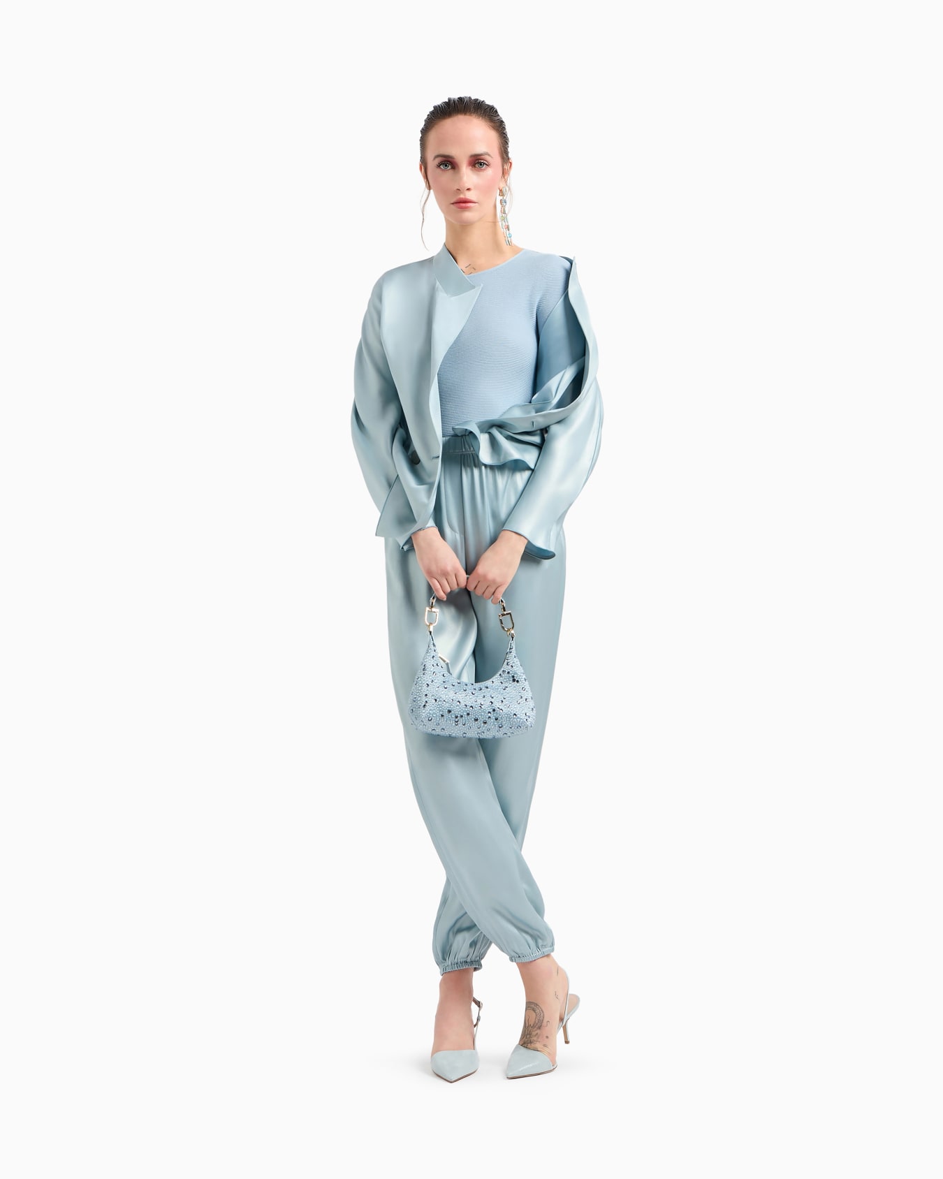 La Prima satin and rhinestone mini hobo bag Slide 5