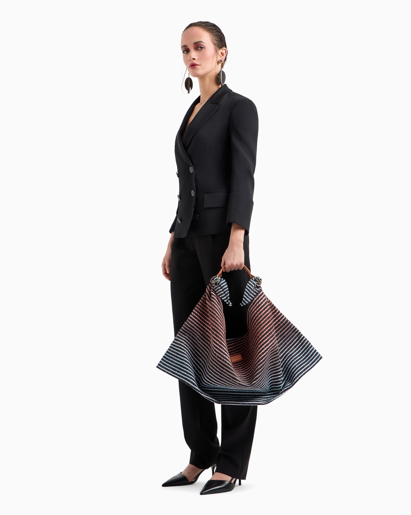 Borsa a spalla in canvas ricamato Slide 5