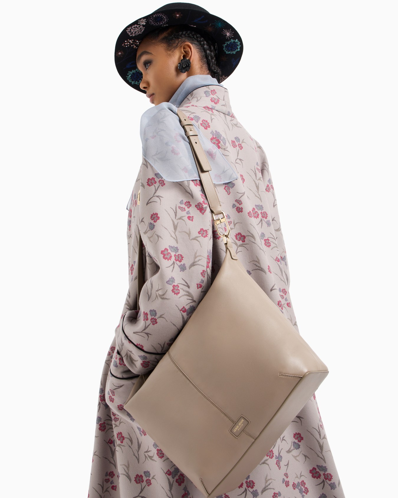 ASV ジョルジオ アルマーニ ラ プリマ ソフト ホーボーバッグ パテントナッパレザー ラージ スライドする 6