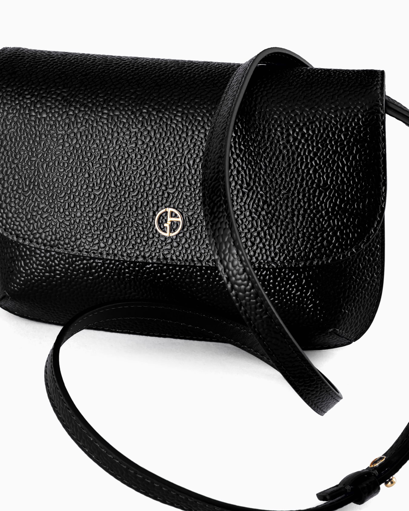 Mini la Prima shoulder bag in pebbled patent leather Slide 4