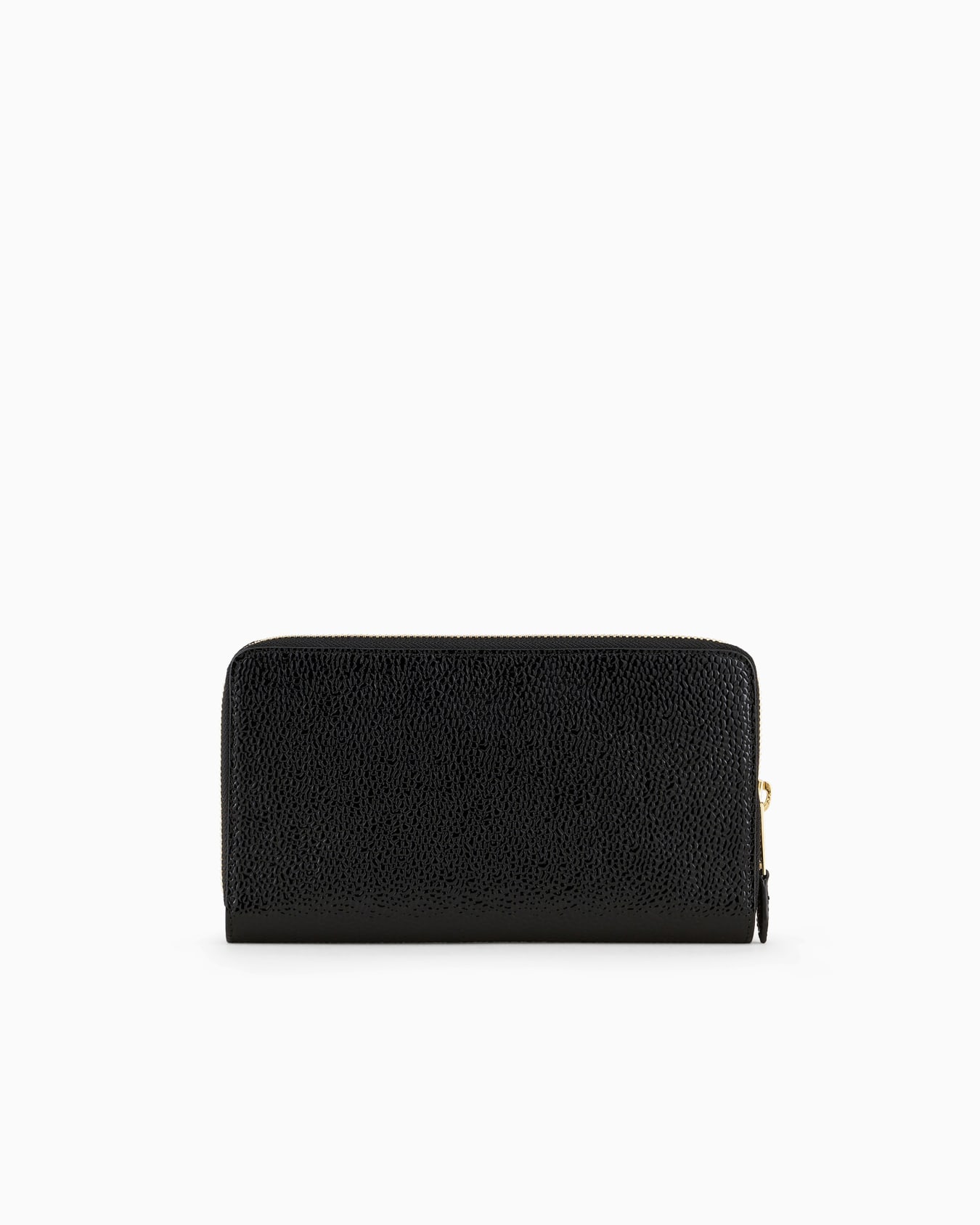 Cartera la Prima con cremallera perimetral de charol efecto grano de arroz Diapositiva 1