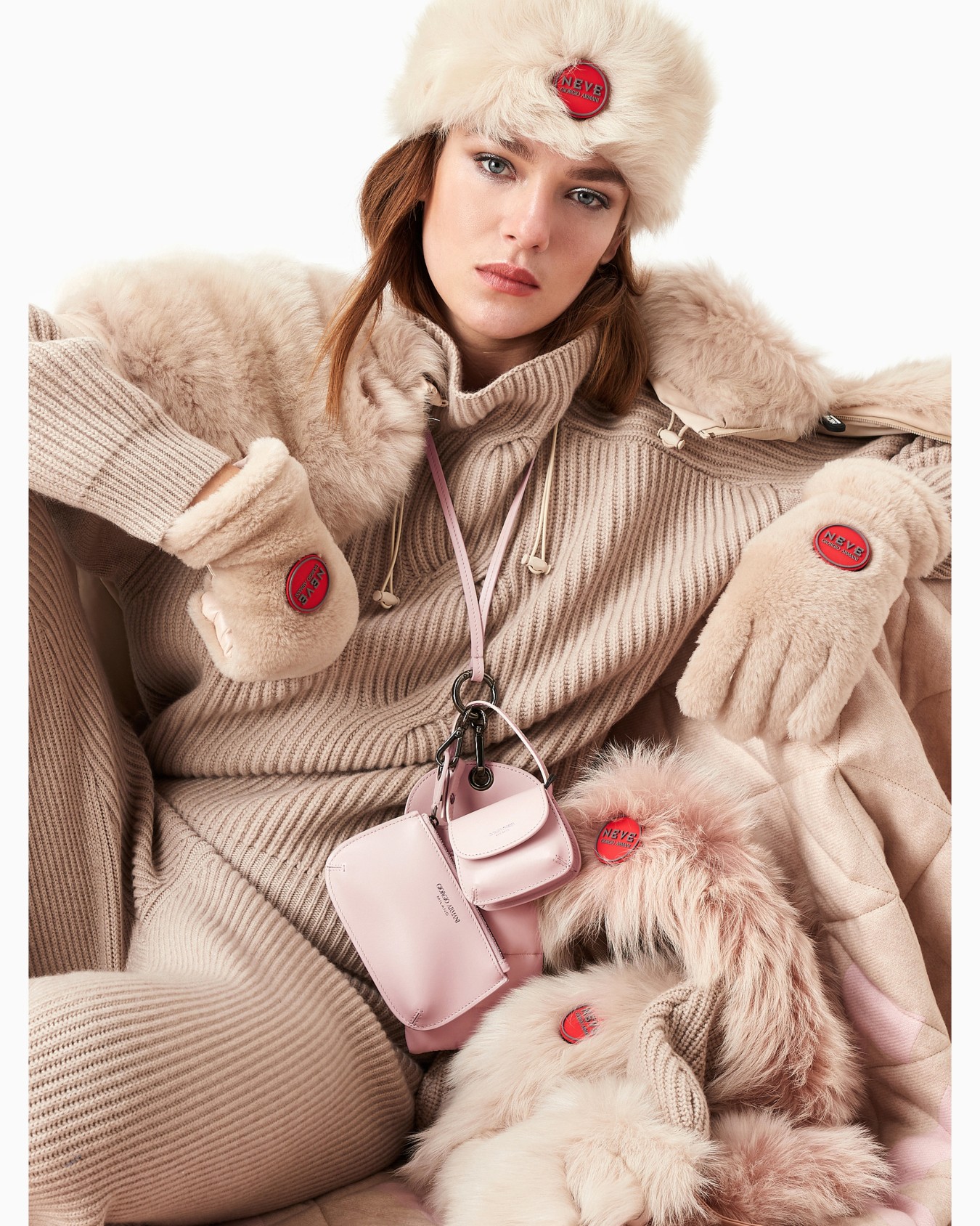 Giorgio Armani Neve Borsa charm micro la Prima in pelle Slide 5