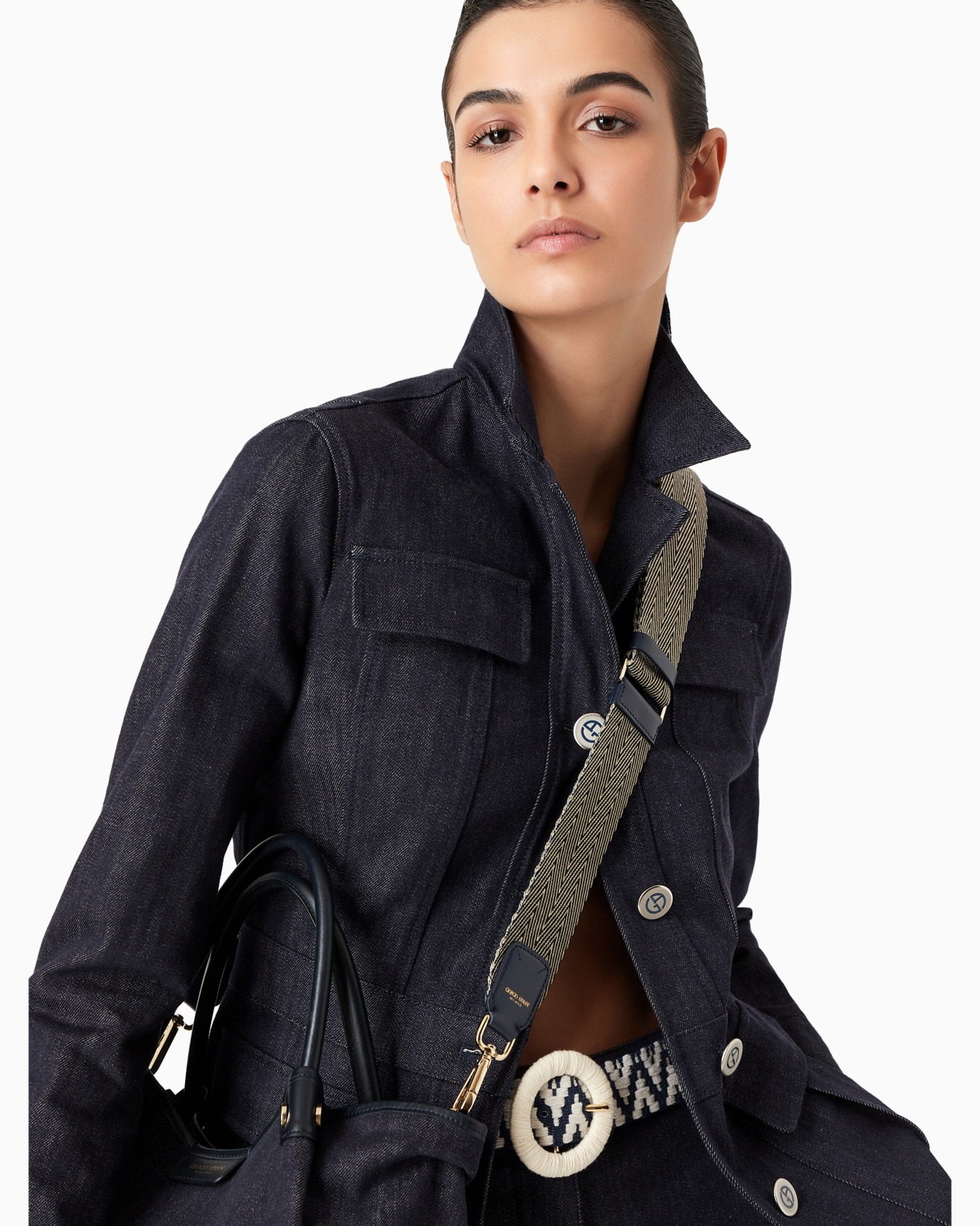 Webbing and leather shoulder strap Slide 2