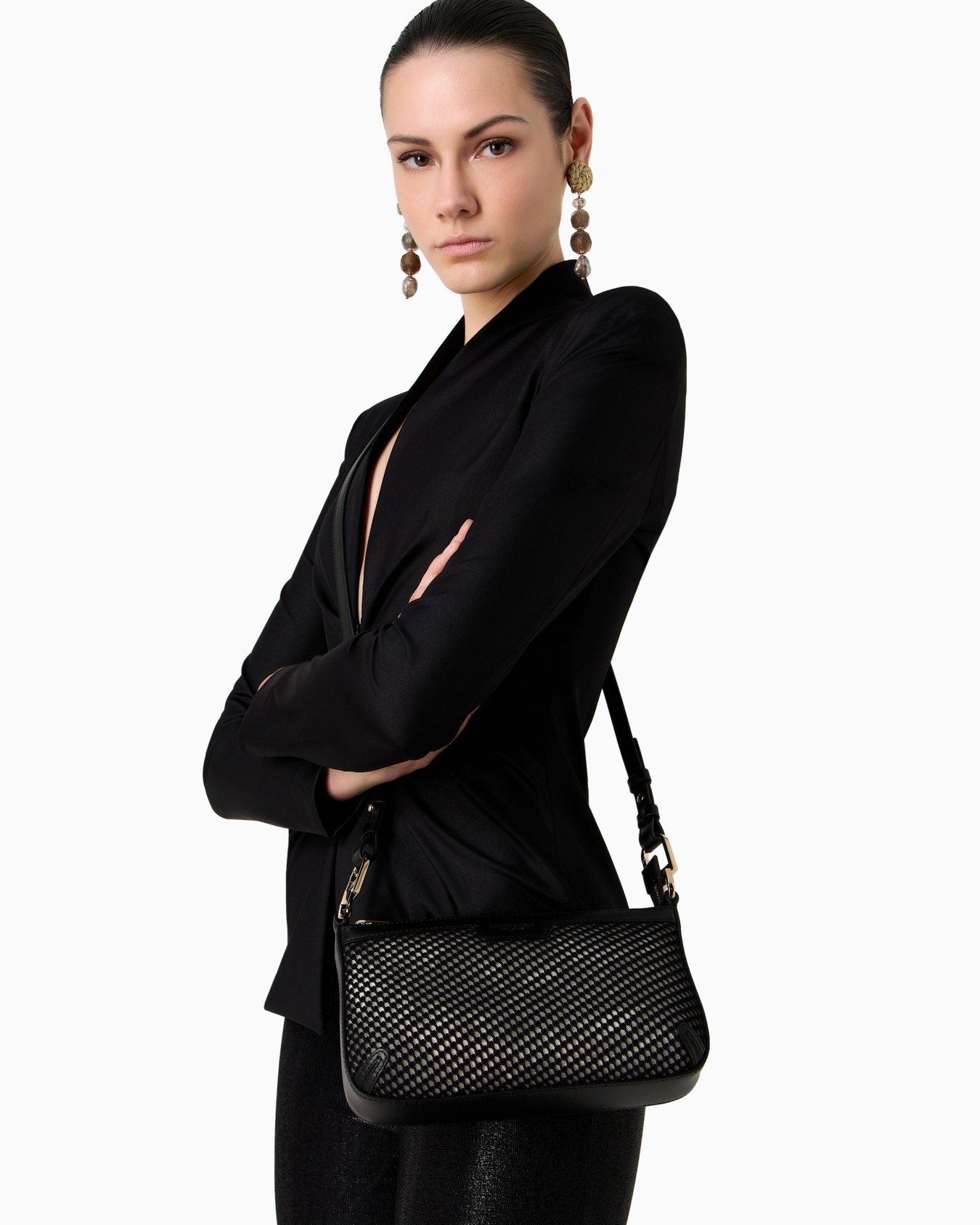 la Prima small shoulder bag in embroidered mesh Slide 6