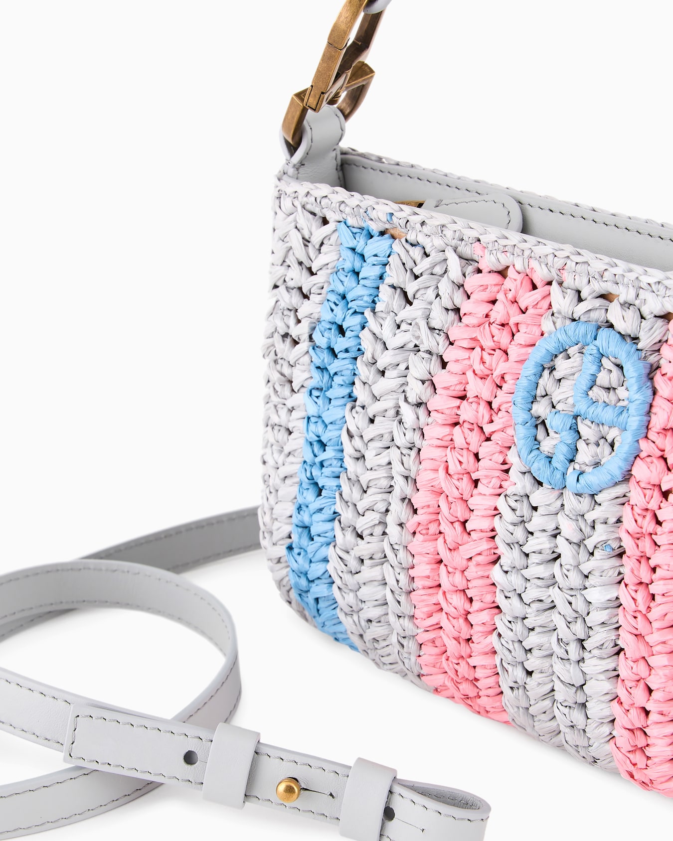 la Prima small shoulder bag in woven raffia Slide 4