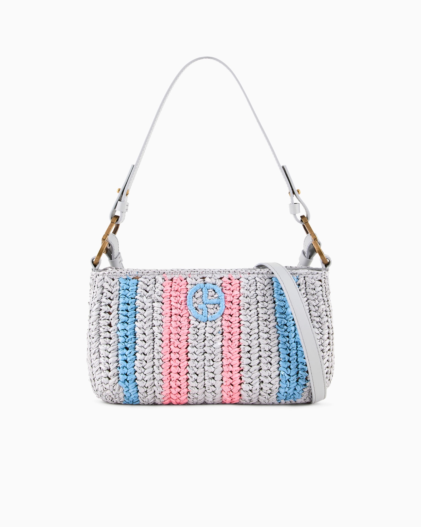 la Prima small shoulder bag in woven raffia Slide 0