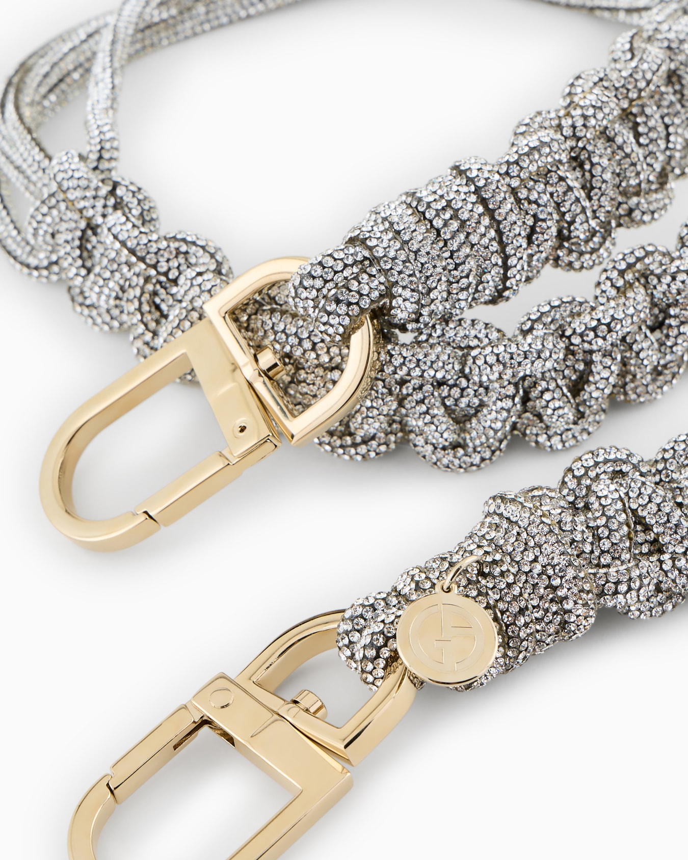 Short rhinestone strap with a woven motif Slide 1
