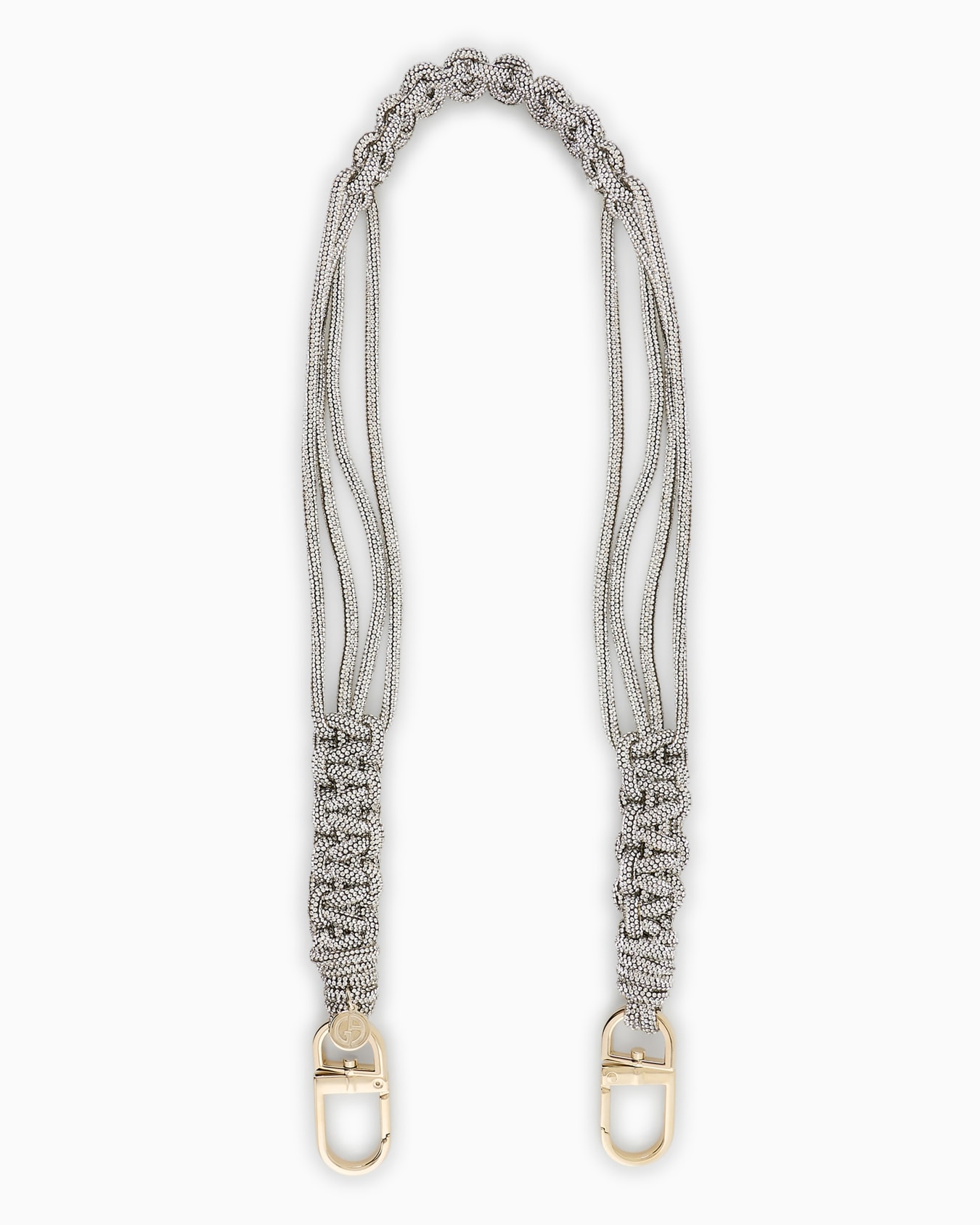 Short rhinestone strap with a woven motif Slide 0