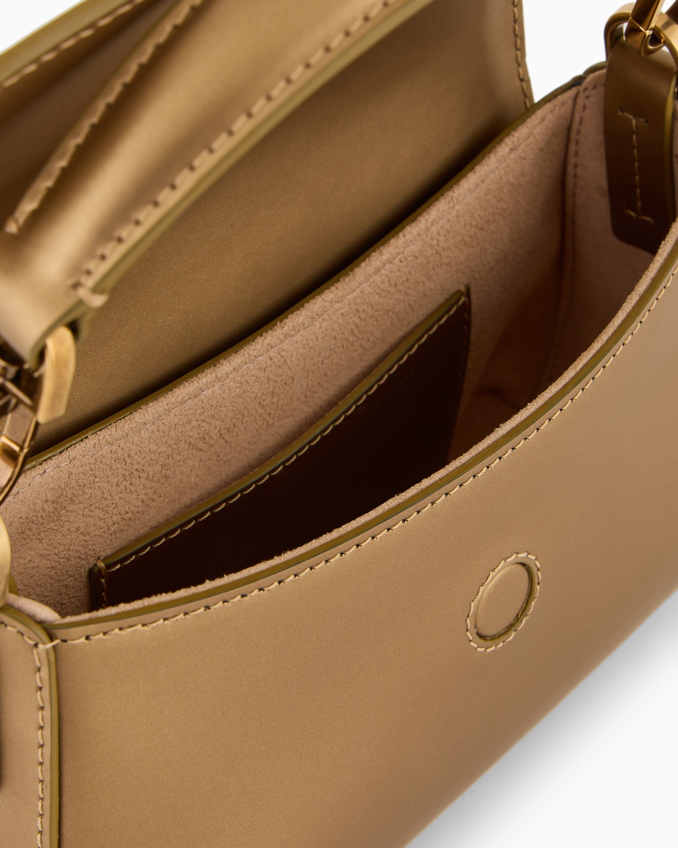 Minibolso de mano la Prima de piel laminada Diapositiva 3