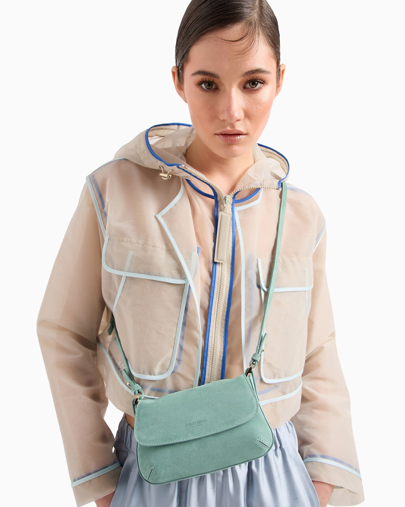 La Prima suede mini baguette bag Slide 6