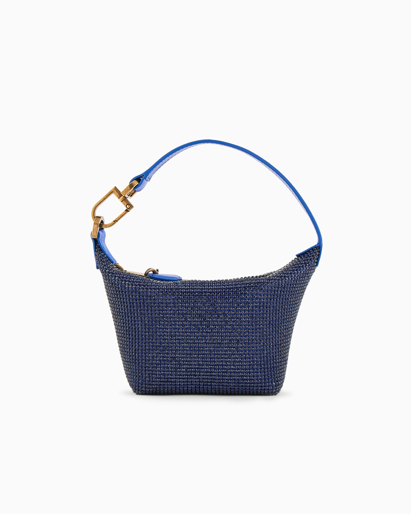 La Prima Soft mini handbag in metallic knit with rhinestones Slide 0