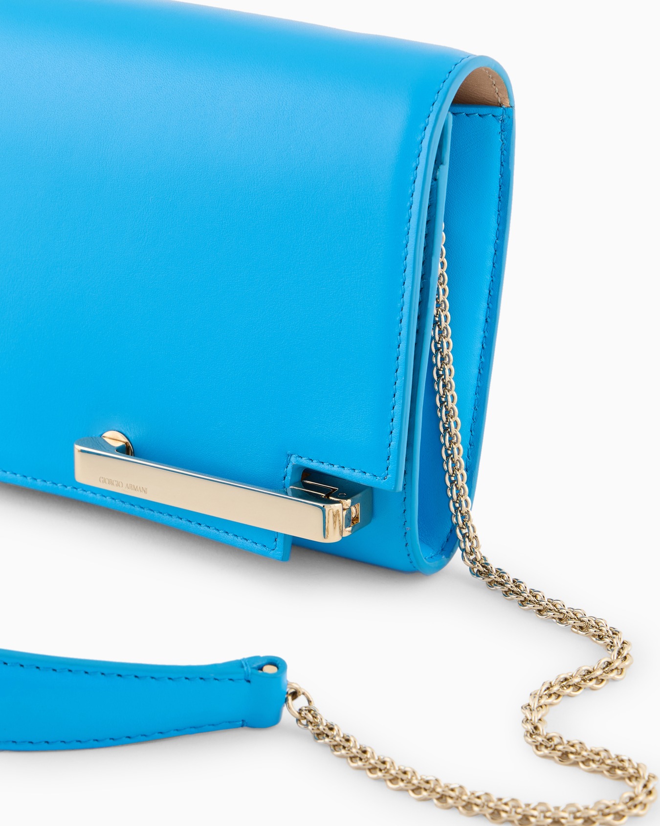 Leather clutch bag with shoulder strap Slide 4