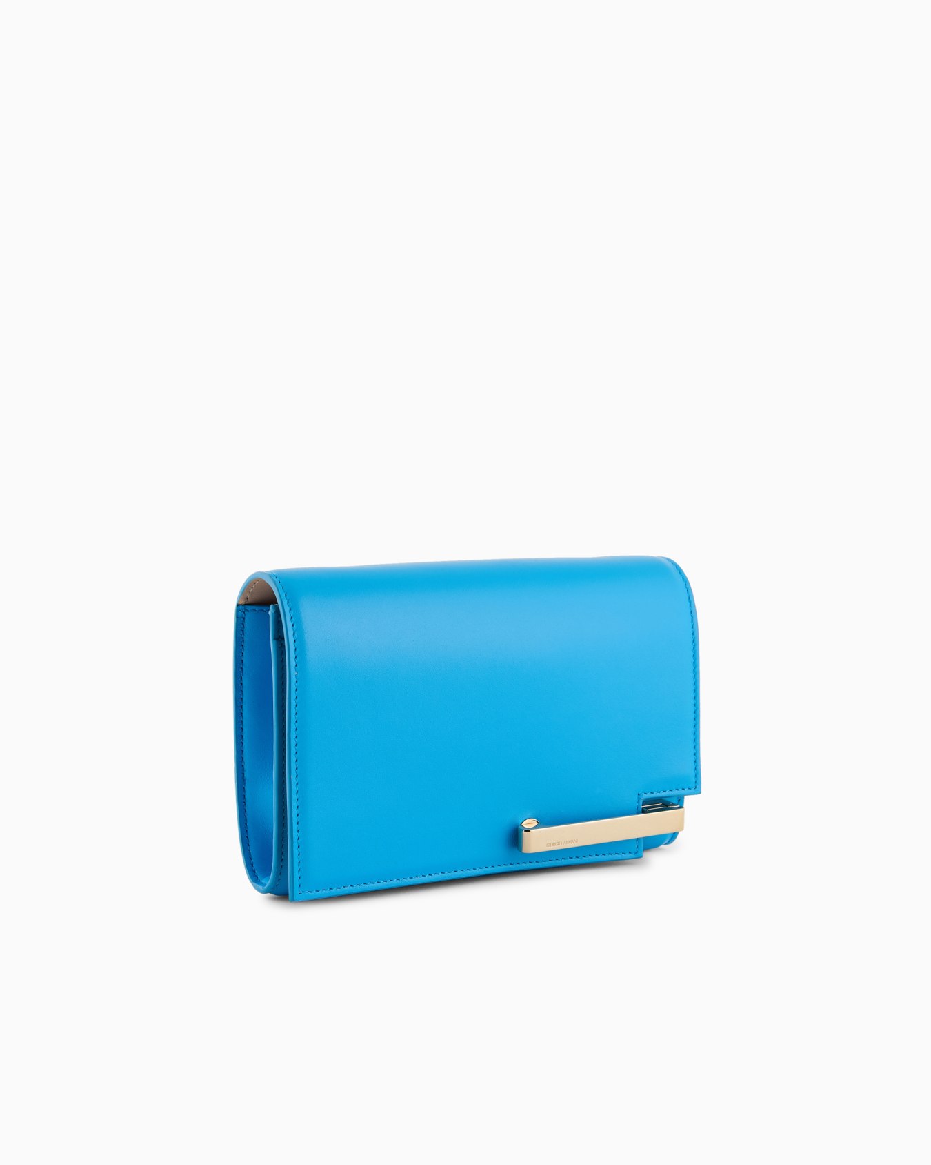Leather clutch bag with shoulder strap Slide 1