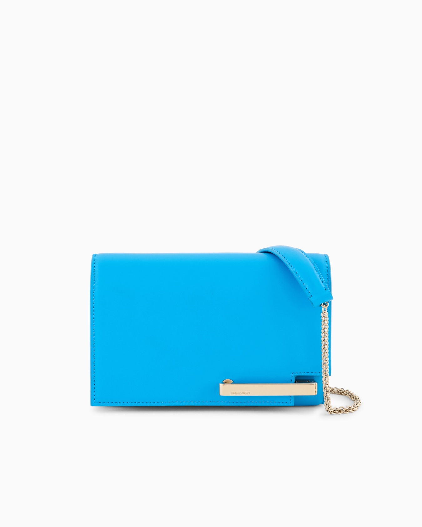 Leather clutch bag with shoulder strap Slide 0