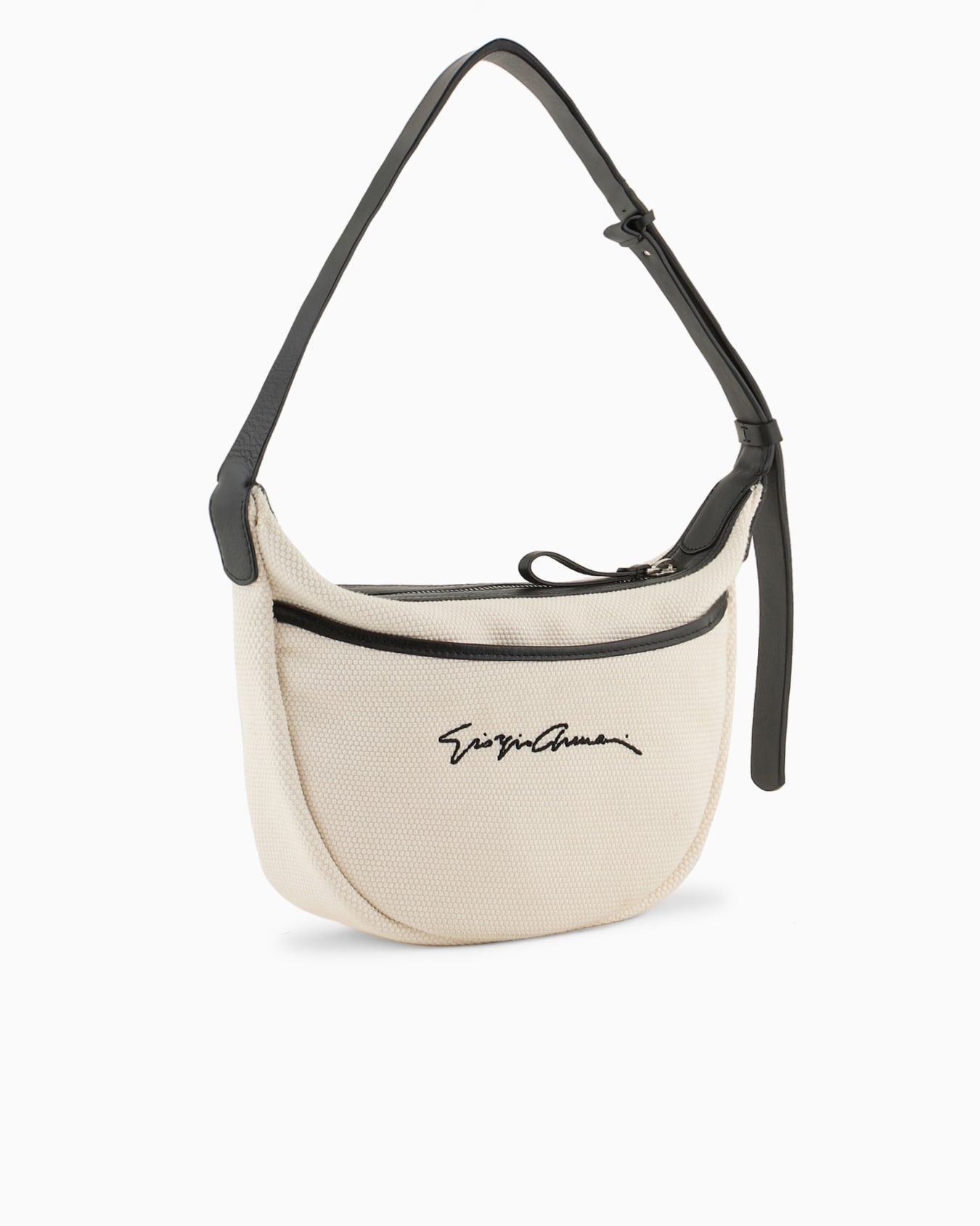 Small canvas and leather shoulder bag Slide 1