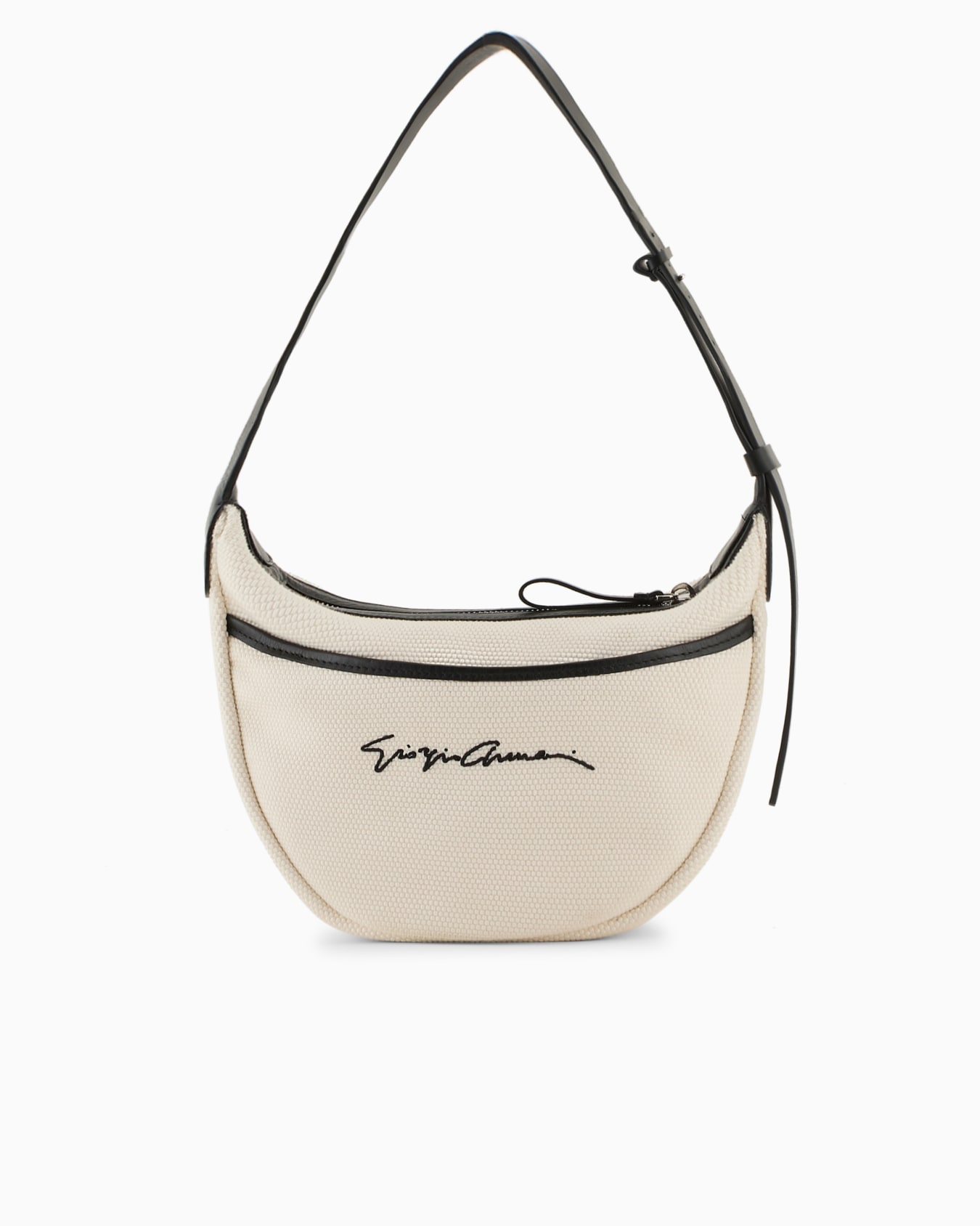 Small canvas and leather shoulder bag Slide 0