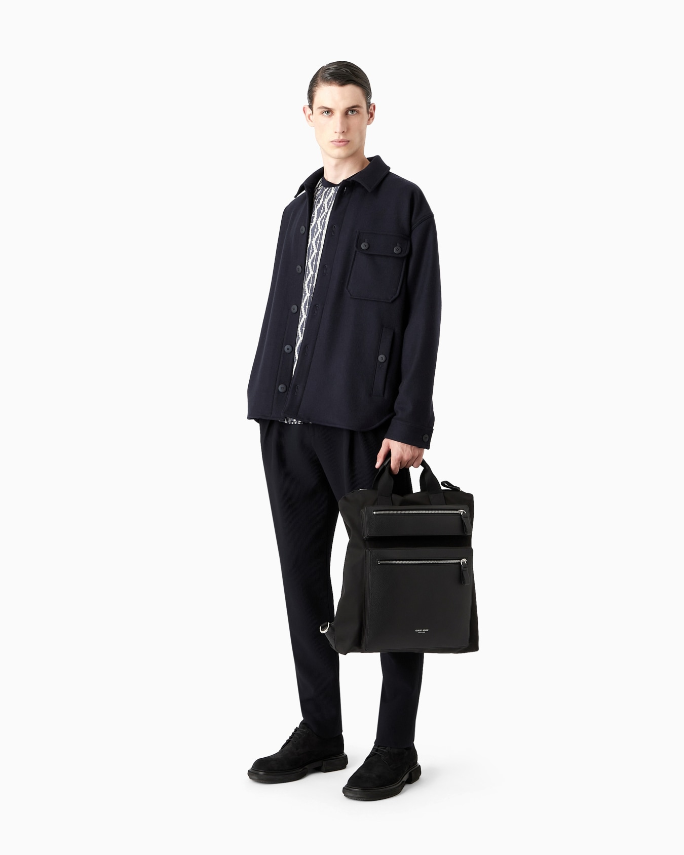 ASV convertible shopper bag in nylon and pebbled leather Slide 6