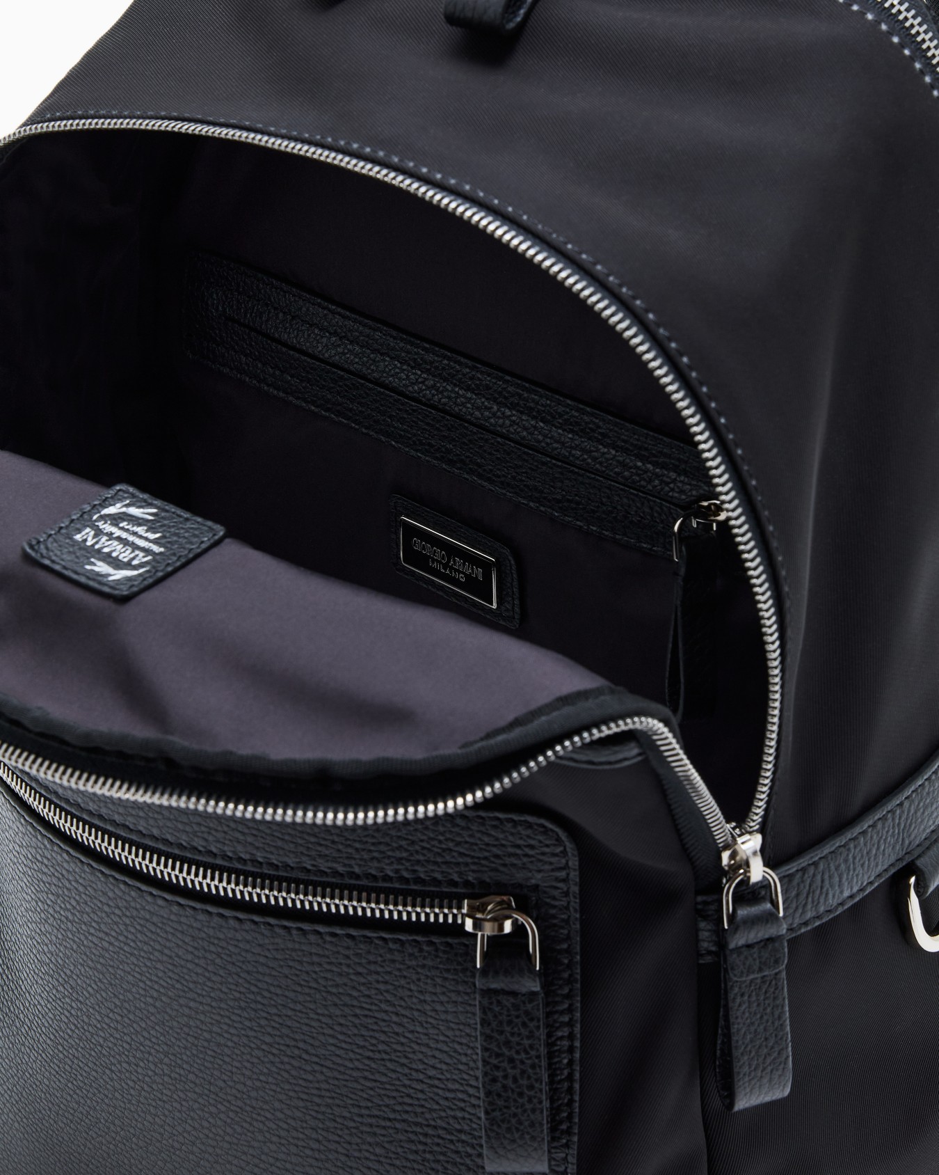Recycled-nylon and pebbled-leather backpack ASV Slide 3