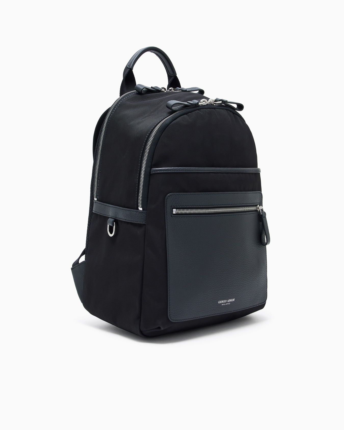 Recycled-nylon and pebbled-leather backpack ASV Slide 1