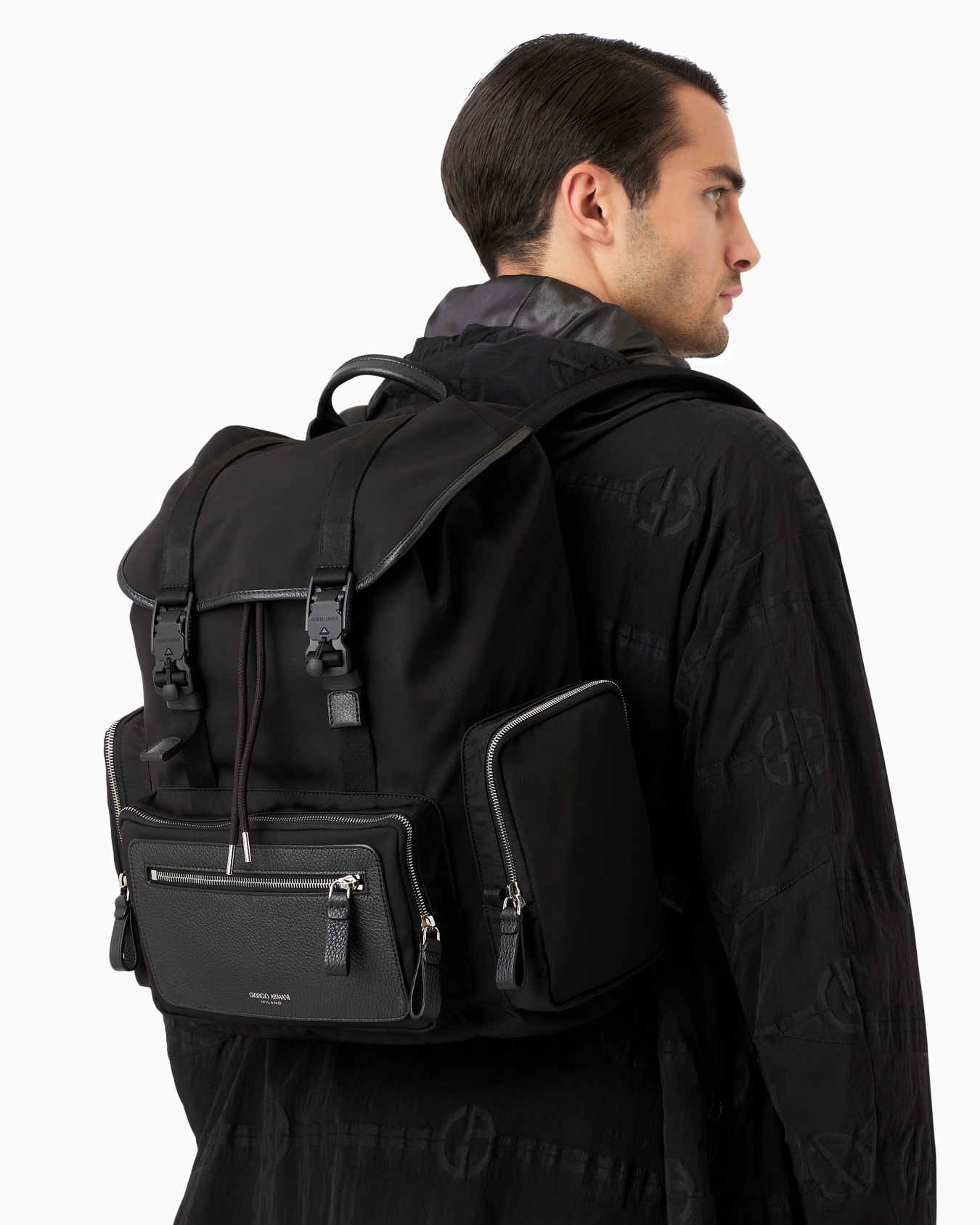 Sac à dos en nylon recyclé et cuir grainé ASV Diapositive 6