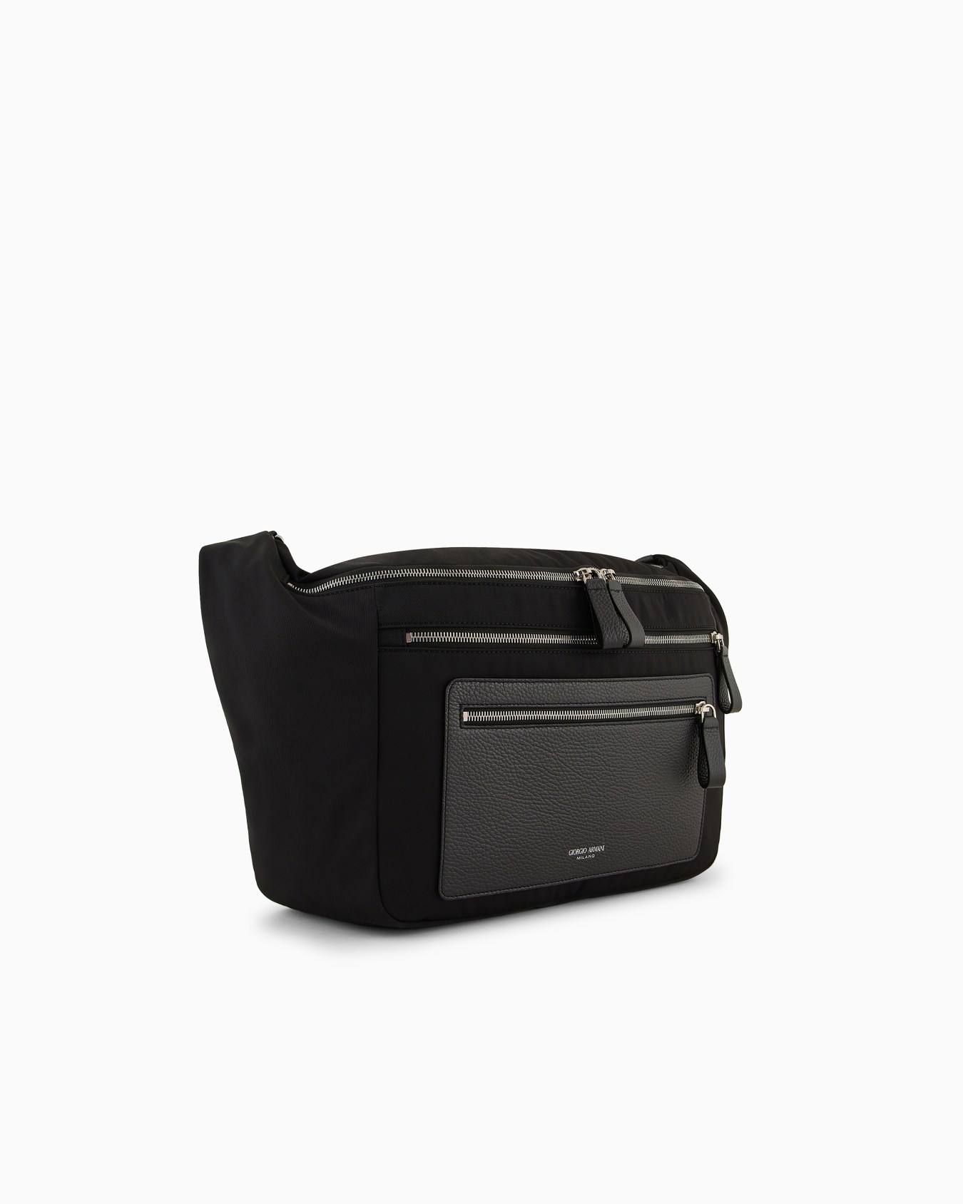 Bolso bandolera grande de nailon y cuero plena flor ASV Diapositiva 1